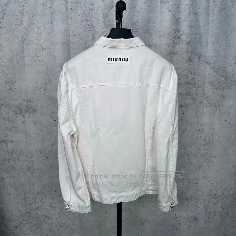 Miu Miu Miu Miu White Denim Jacket for Women's Spring . Size M / US 6-8 / IT 42-44 - 2 Thumbnail