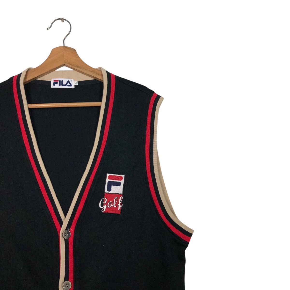 Fila × Japanese Brand 📌Vintage Vest Tank Top Fila Golf Big Logo Size US L / EU 52-54 / 3 - 7 Thumbnail