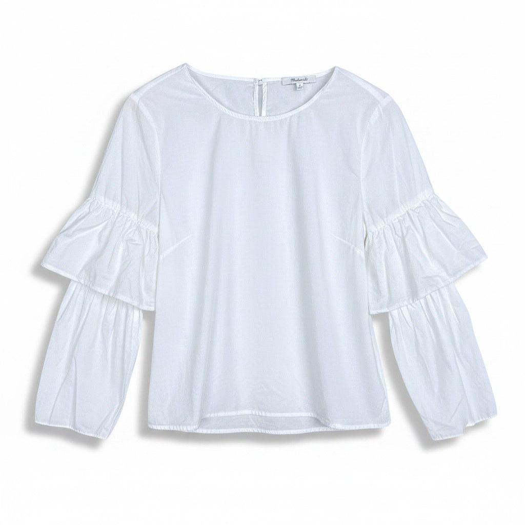 Madewell Madewell Women's Medium White Bell Sleeve Blouse Boho Casual Size M / US 6-8 / IT 42-44 - 1 Thumbnail
