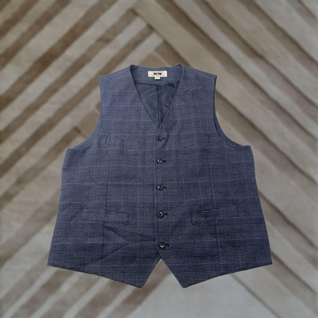 Joseph Abboud Joseph Abboud Vest Waistcoat Blue Plaid 5 Button Suit Vest L Mens Size US L / EU 52-54 / 3 - 1 Thumbnail