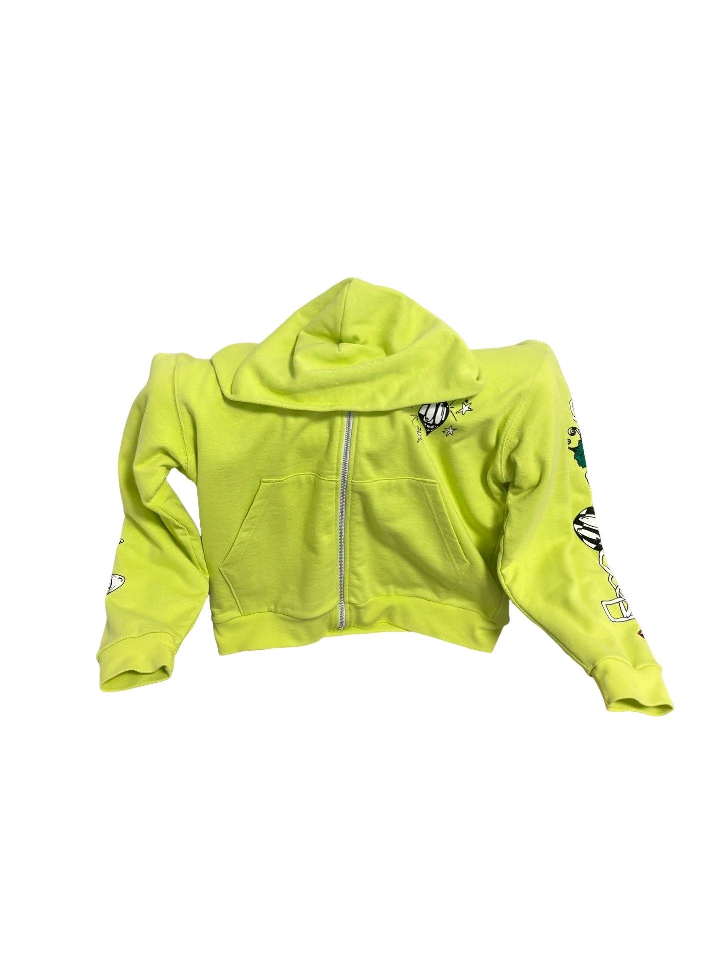 Chrome Hearts Chrome Hearts Matty Boy Neon Yellow Zip Up Hoodie