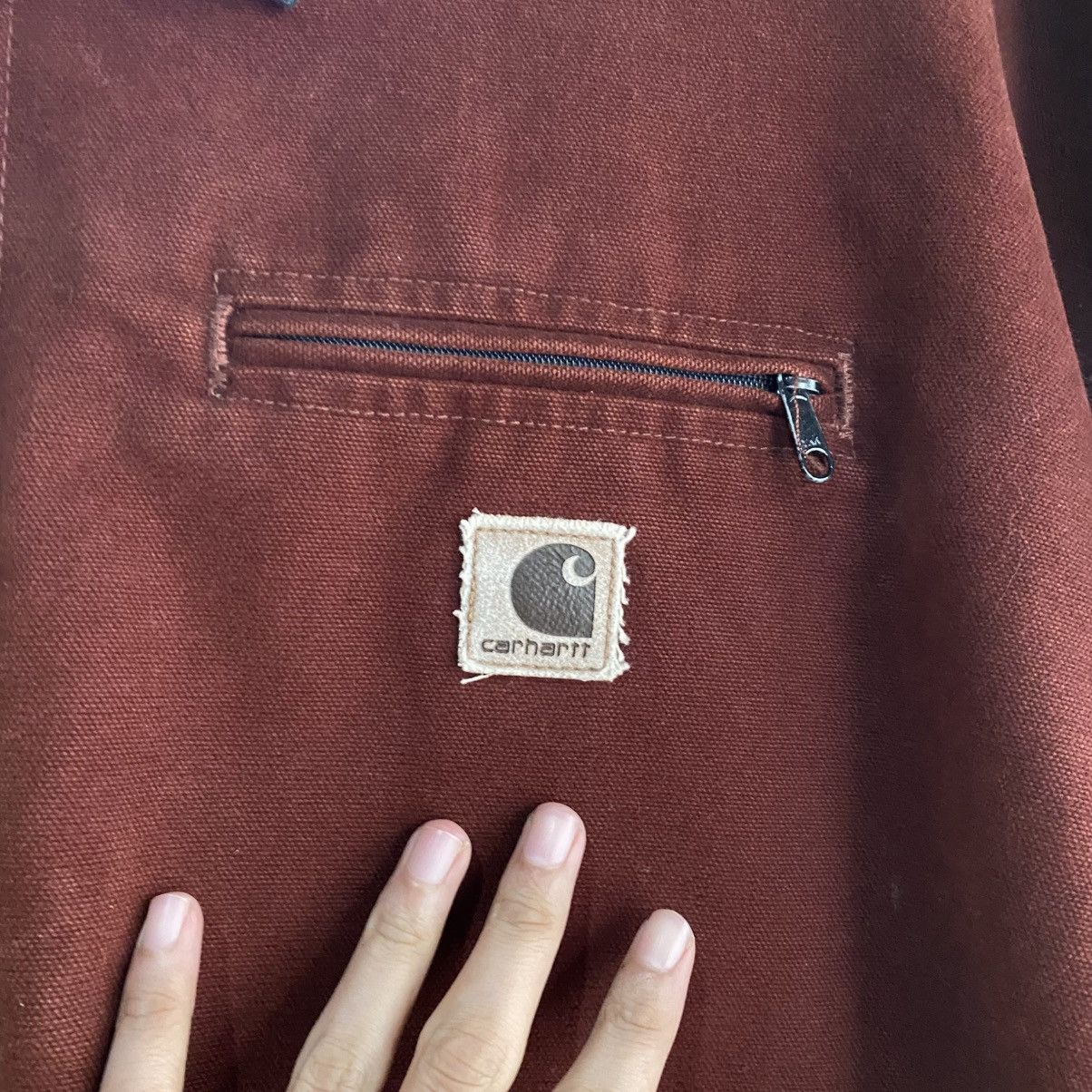 Carhartt Vintage Carhartt J141 Sherpa Lined Hooded Jacket Maroon Size US XXL / EU 58 / 5 - 11 Thumbnail