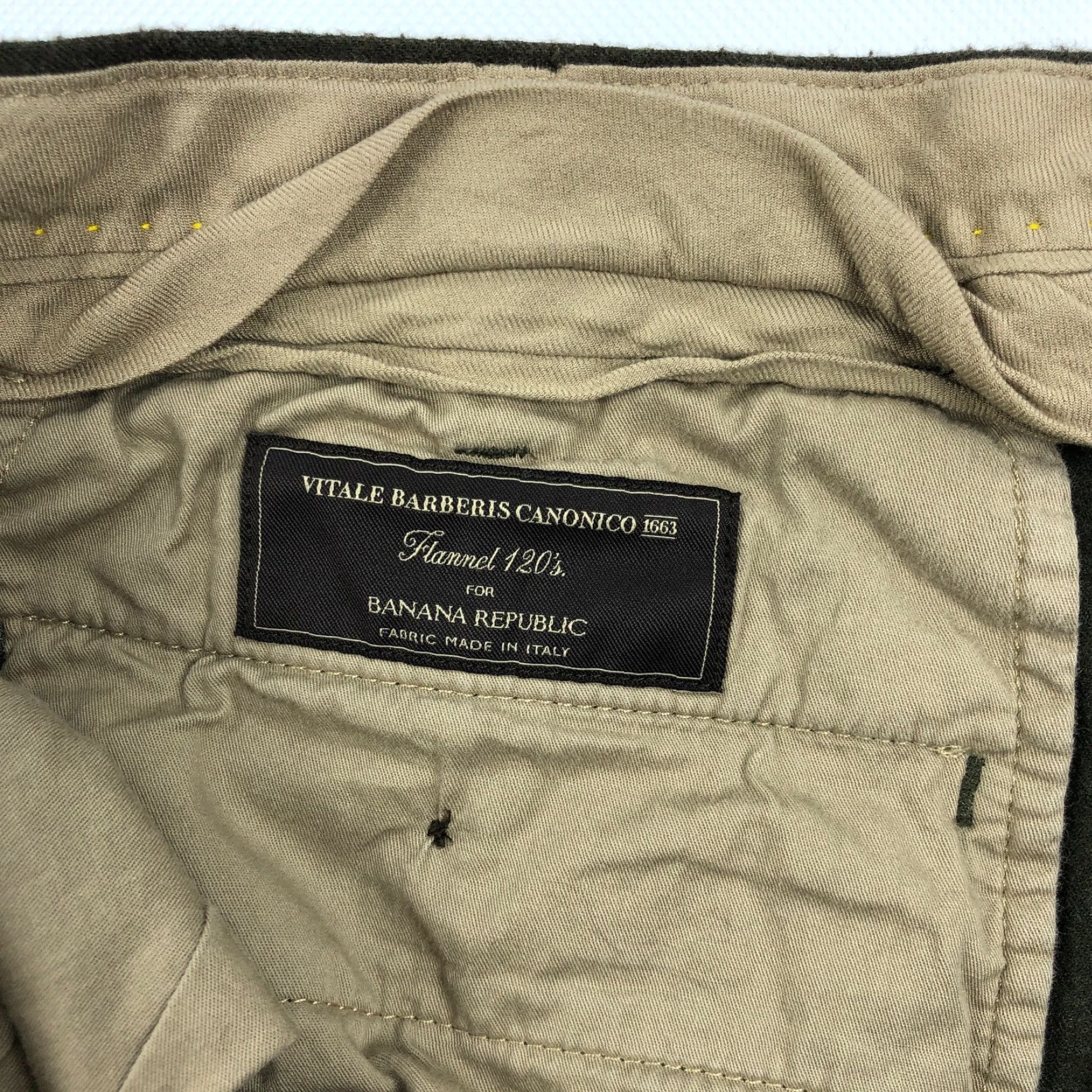 Banana Republic Banana Republic Dress Pants Wool Olive Green 36x30 Men Regular Flat Front Cuffed Pockets 120s 36x30 Vintage: No Size US 36 / EU 52 - 7 Thumbnail