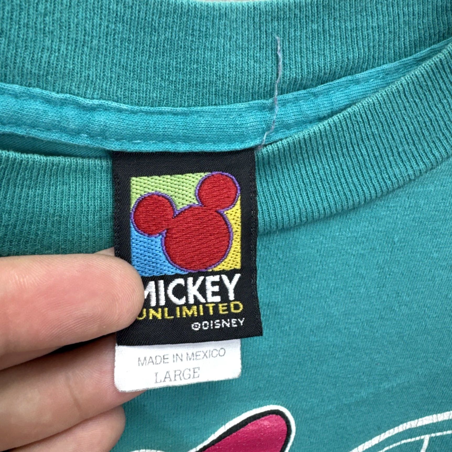 Mickey Unlimited VINTAGE Mickey Unlimited Disney Minnie Mouse Shirt L Adult Regular Blue Teal 90s Florida Cartoon Womens Men Size US L / EU 52-54 / 3 - 3 Thumbnail