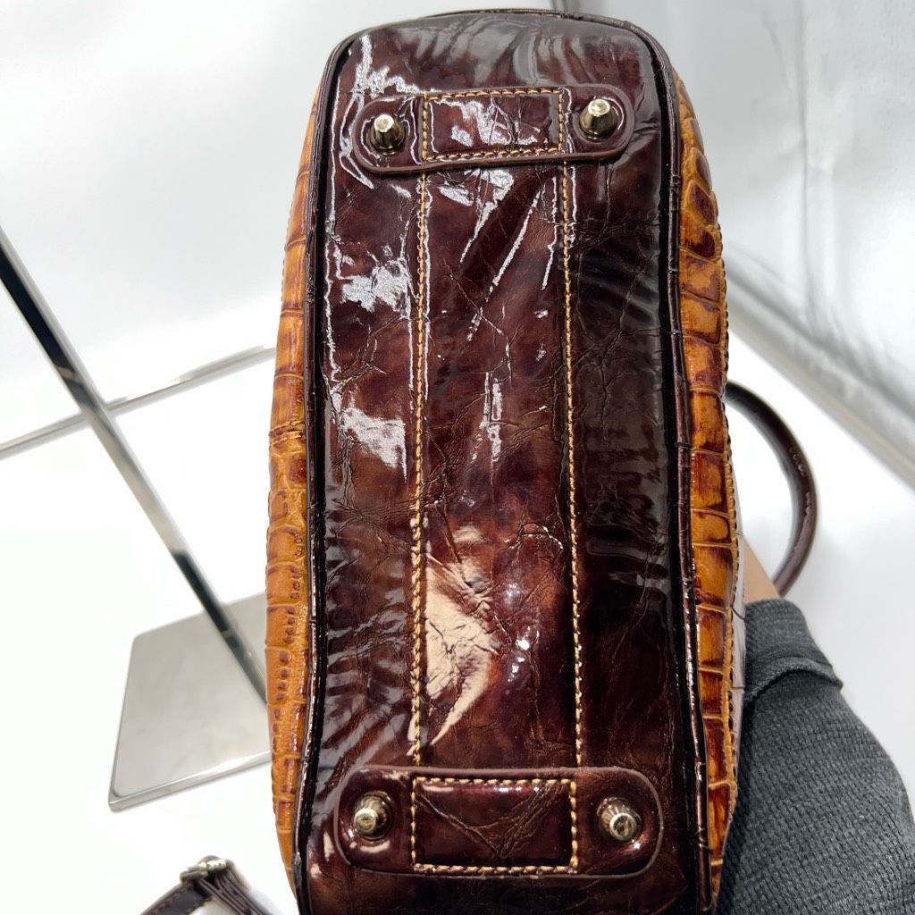 Other Madi Claire Vintage Faux Reptile Embossed Two Way Bag with Marigold interior Size ONE SIZE - 10 Thumbnail