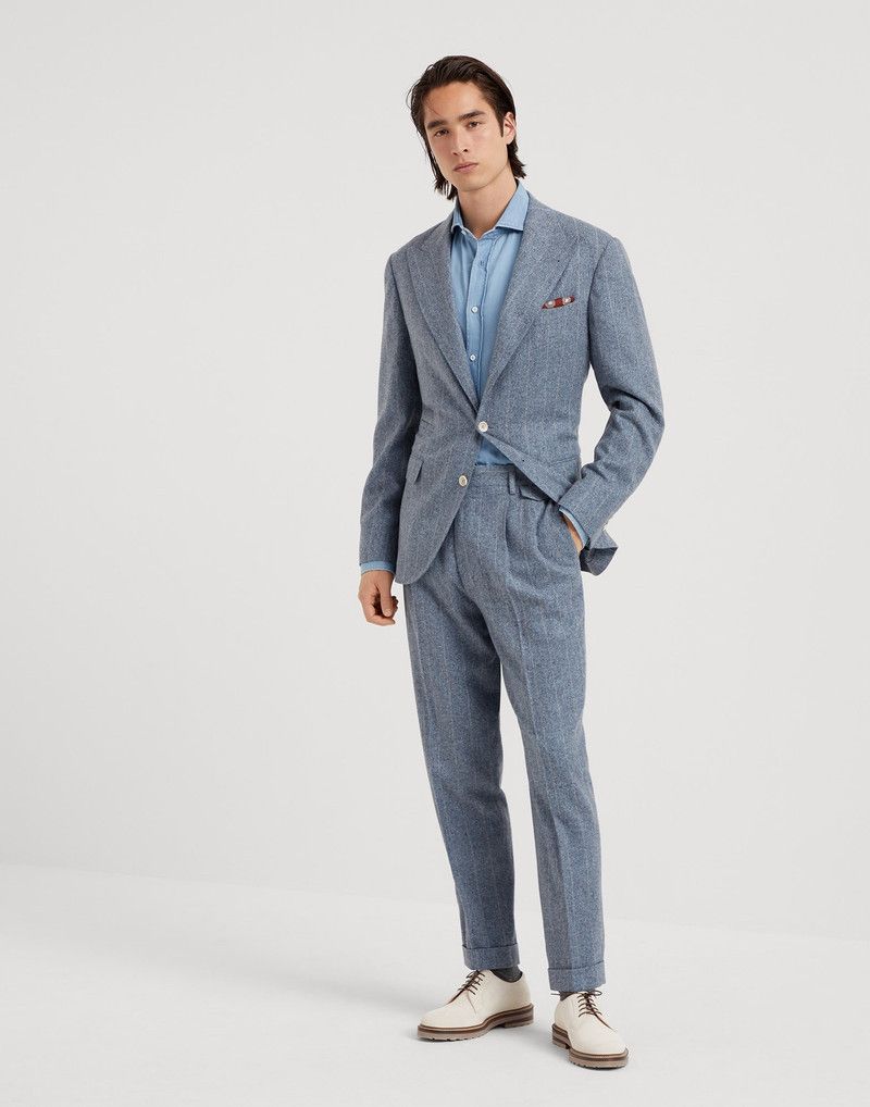Brunello Cucinelli o1w1db10226 Suit Type Jacket in Bright Blue Size US S / EU 44-46 / 1 - 1 Thumbnail