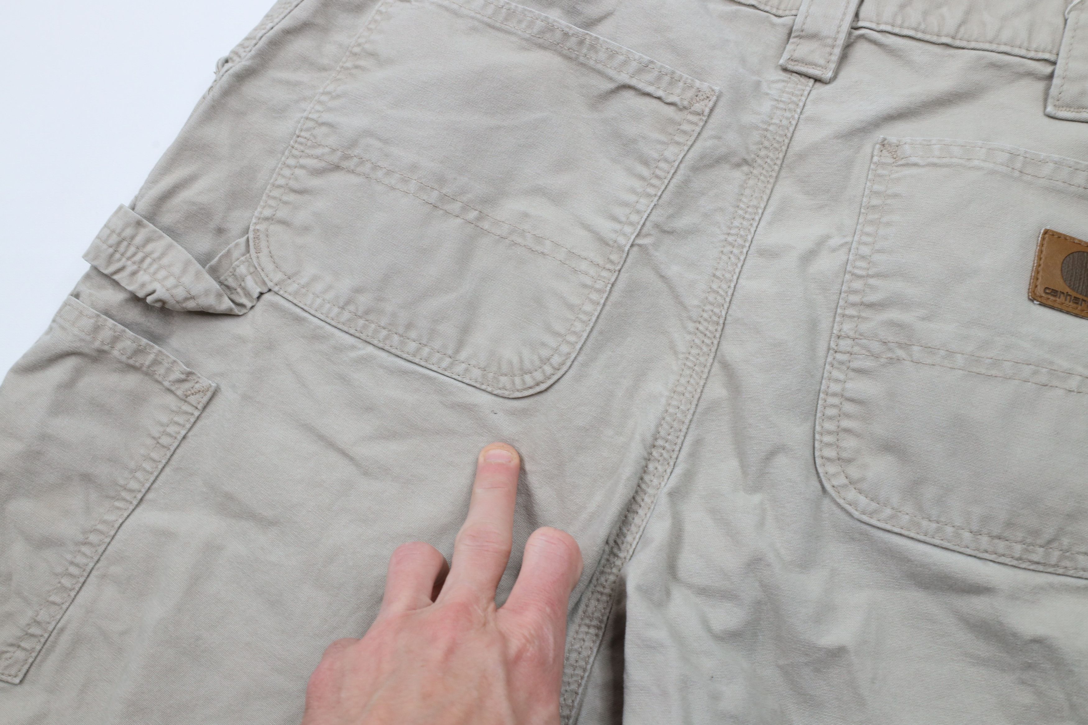 Carhartt × Vintage Vintage Carhartt Spell Out Wide Leg Dungaree Pants Tan Size US 34 / EU 50 - 14 Thumbnail