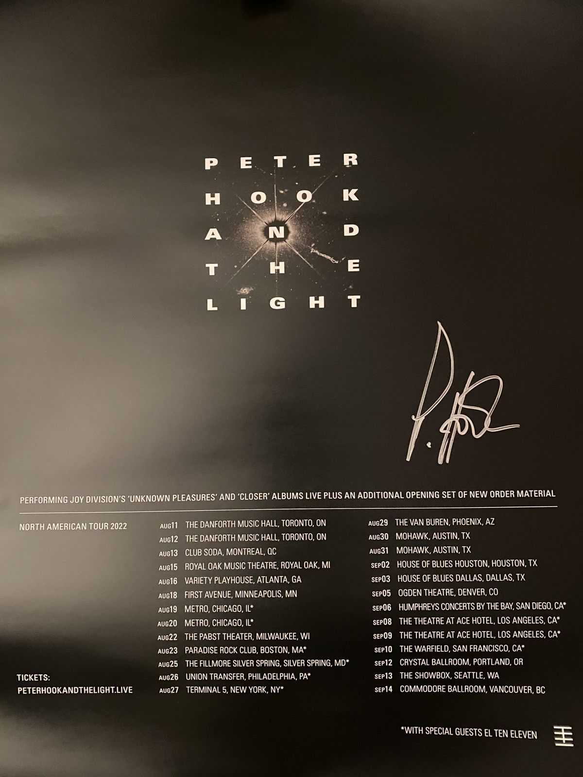 Band Tees Peter hook and the light signed concert poster Size ONE SIZE - 1 Thumbnail