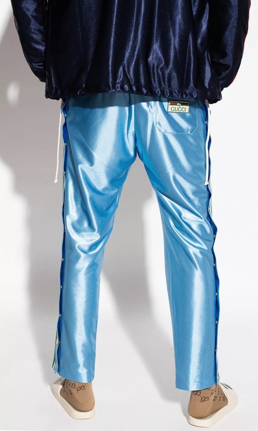 Gucci $1650 GUCCI Web Shiny Striped-Panel Tapered Trousers Pants Size US 34 / EU 50 - 5 Thumbnail