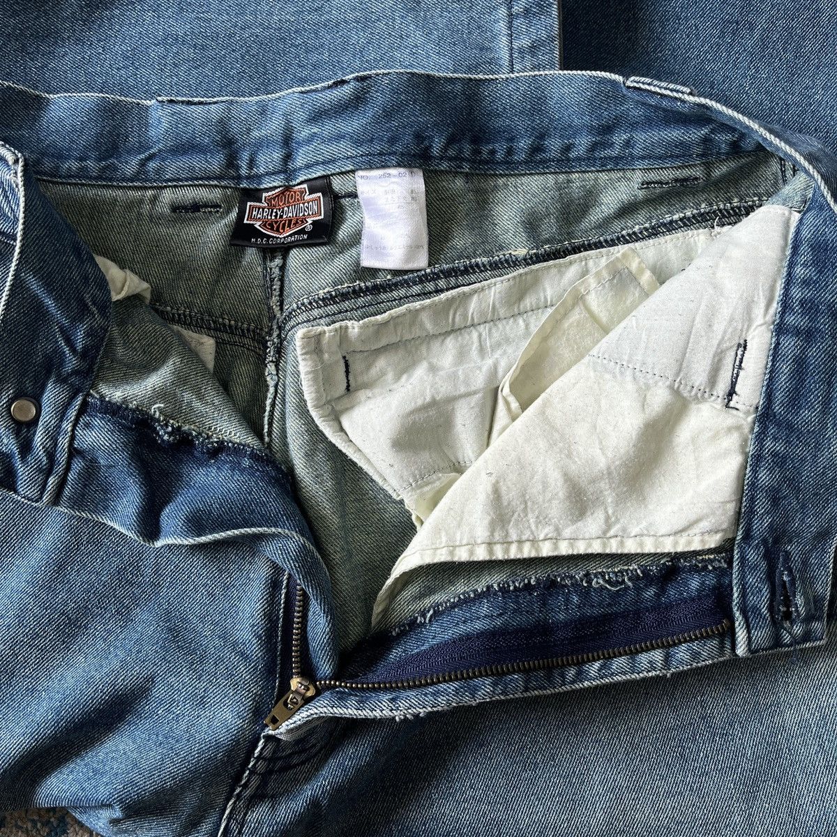 Harley Davidson × Vintage Harley Davidson Double Knee Denim Jeans Size US 35 - 16 Thumbnail