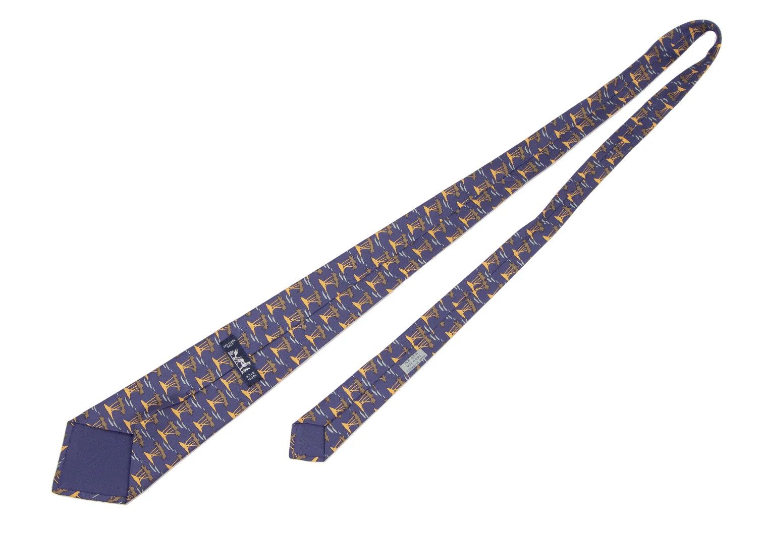 Hermes Silk Tie with Palm Pattern in Purple Size ONE SIZE - 6 Thumbnail