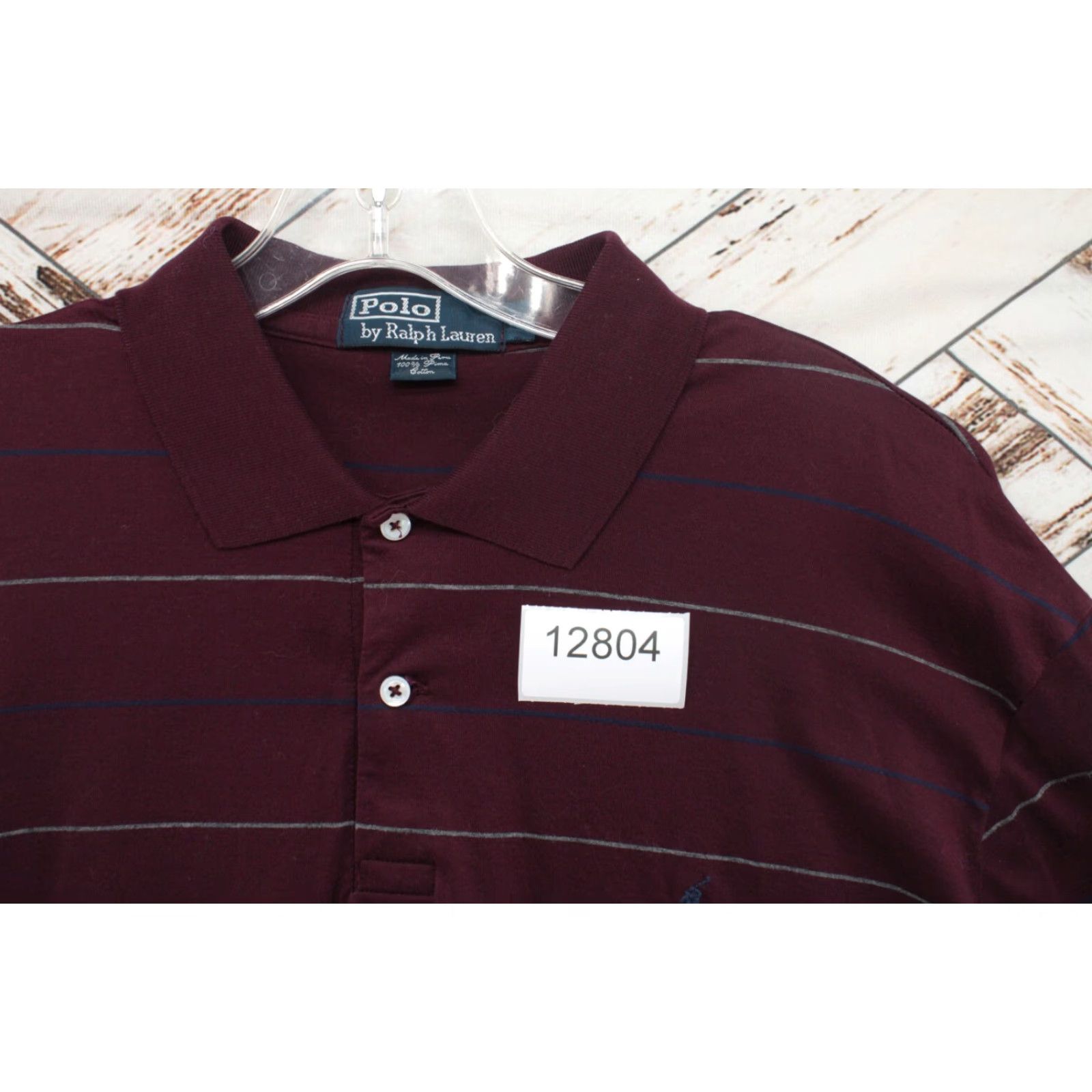Polo Ralph Lauren VINTAGE Polo Ralph Lauren Shirt Men L Burgandy Pin Striped Polo Casual Preppy Logo Rugby / City / Classic / Dad / Designer / Sports Mens Size US L / EU 52-54 / 3 - 6 Thumbnail