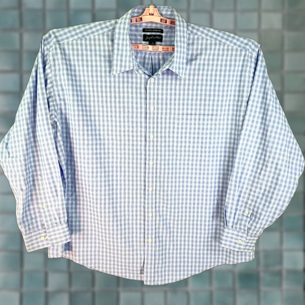 Joseph Joseph & Fess Button Up Plaid Shirt Mens 3XL Blue Size US XXL / EU 58 / 5 - 1 Thumbnail