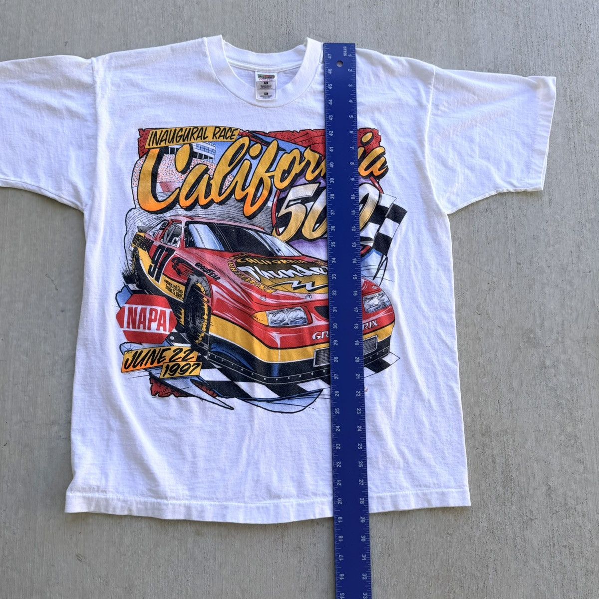 Fruit Of The Loom Vintage California 500 Racing Tee Shirt 97 Fruit Of The Loom Size US XL / EU 56 / 4 - 6 Thumbnail