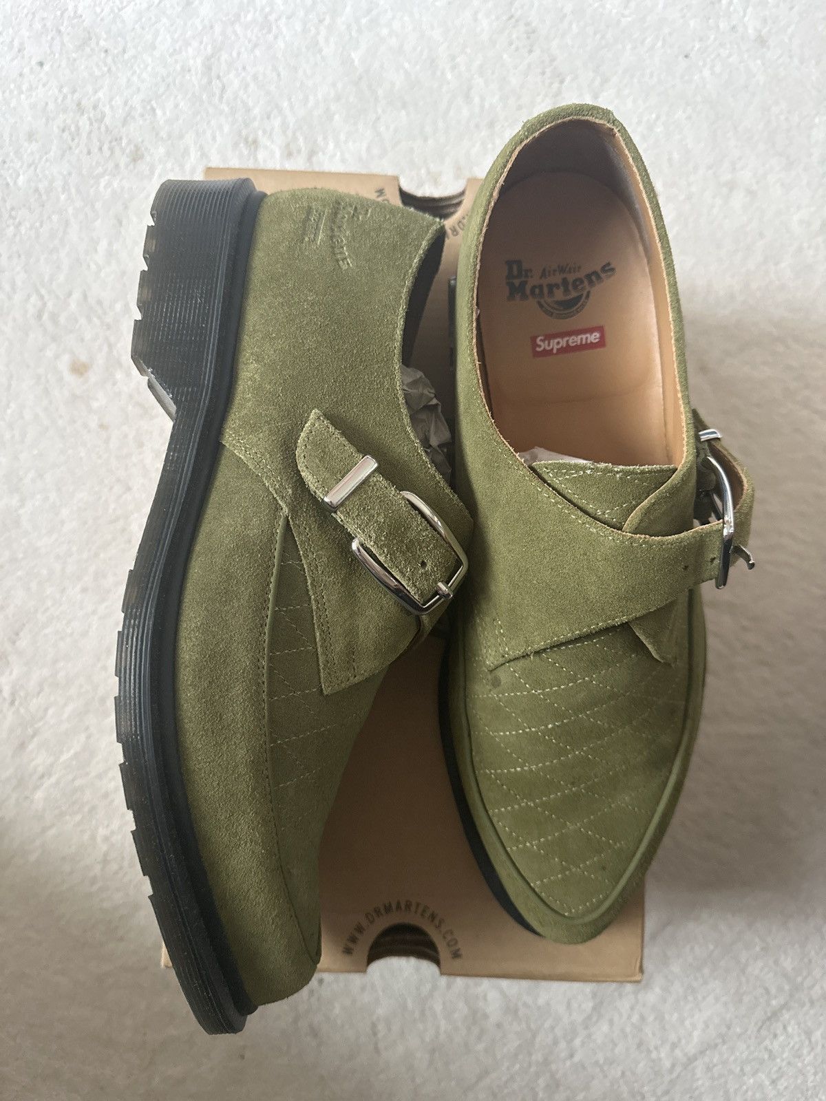 Dr. Martens × Supreme Dr Martins x Supreme Suede Rousden II Olive Green UK9 SS2017 Size US 9 / EU 42 - 9 Thumbnail