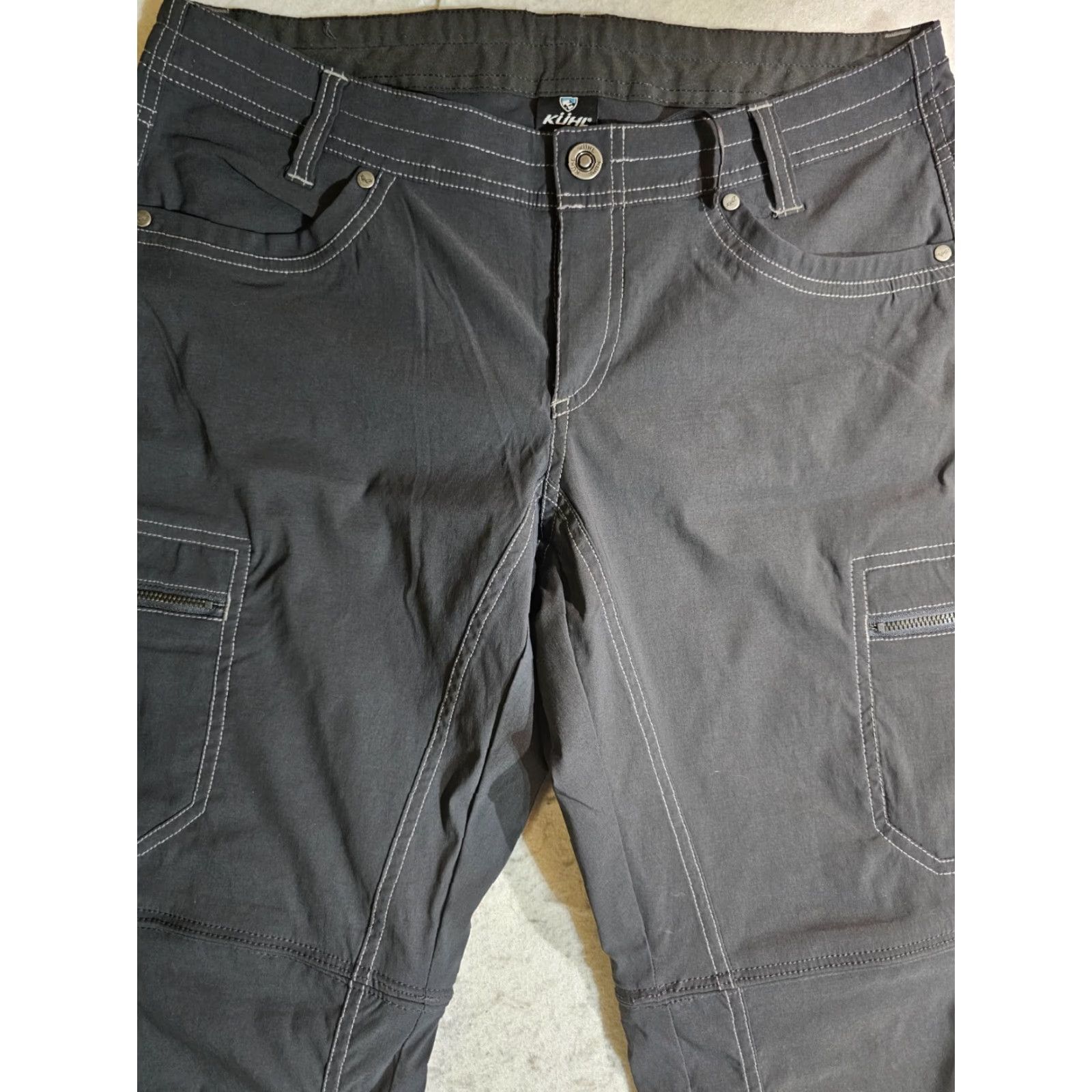 Vintage Kuhl Convertible Hiking Pants Womens Size 8 Reg 32 Inseam Gray RipStop Outdoor Cargo Size 30" / US 8 / IT 44 - 2 Thumbnail