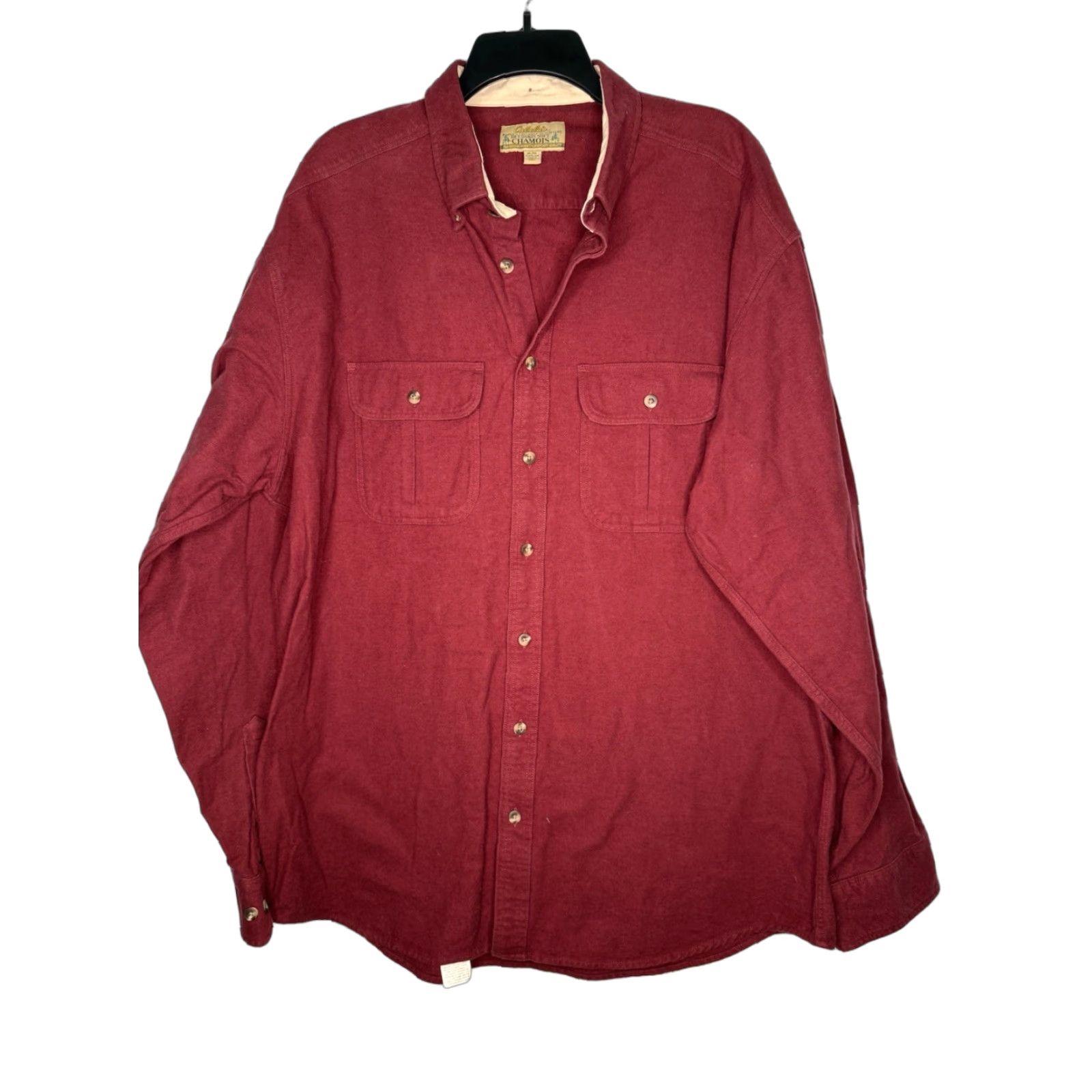 Vintage Cabela's Deerskin Soft Chamois Shirt Mens XL Heavyweight Button-Down Outdoors Red Cotton Pockets Shirts Button-Up Size US XL / EU 56 / 4 - 1 Thumbnail