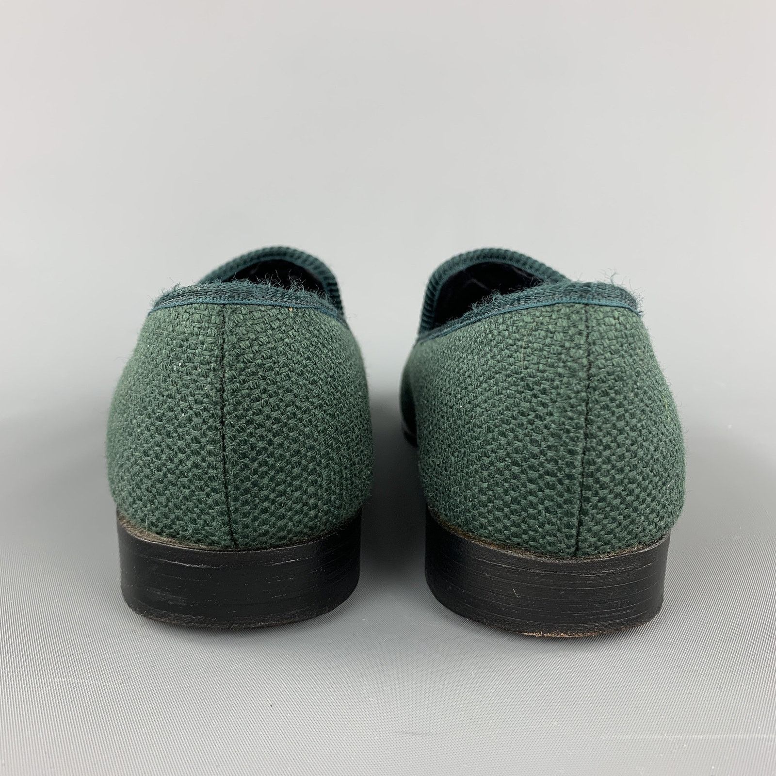 Other 8 Forest Green Woven Silk Embroidery Slippers Loafers Size US 8 / EU 41 - 7 Thumbnail