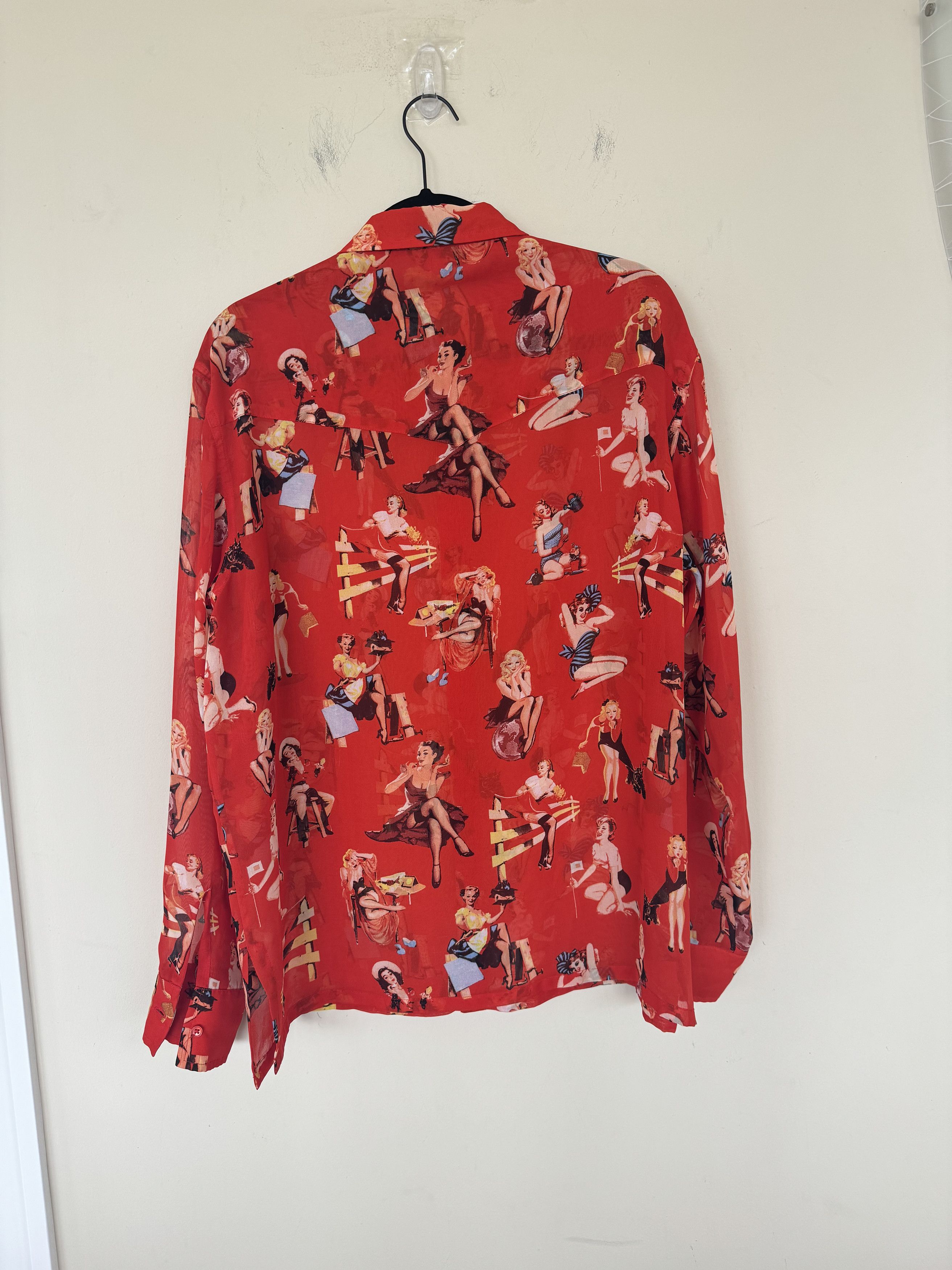 ALEXANDER DIGENOVA AD Pin Up Girls Button Up Size US XL / EU 56 / 4 - 2 Thumbnail
