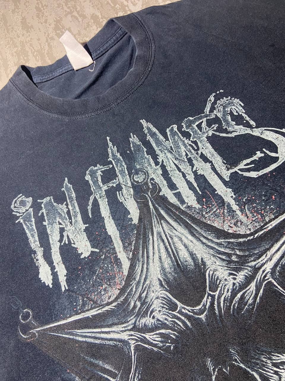 Band Tees × Vintage Vintage In Flames Band Tee Y2K Washed Metal Size US L / EU 52-54 / 3 - 5 Thumbnail