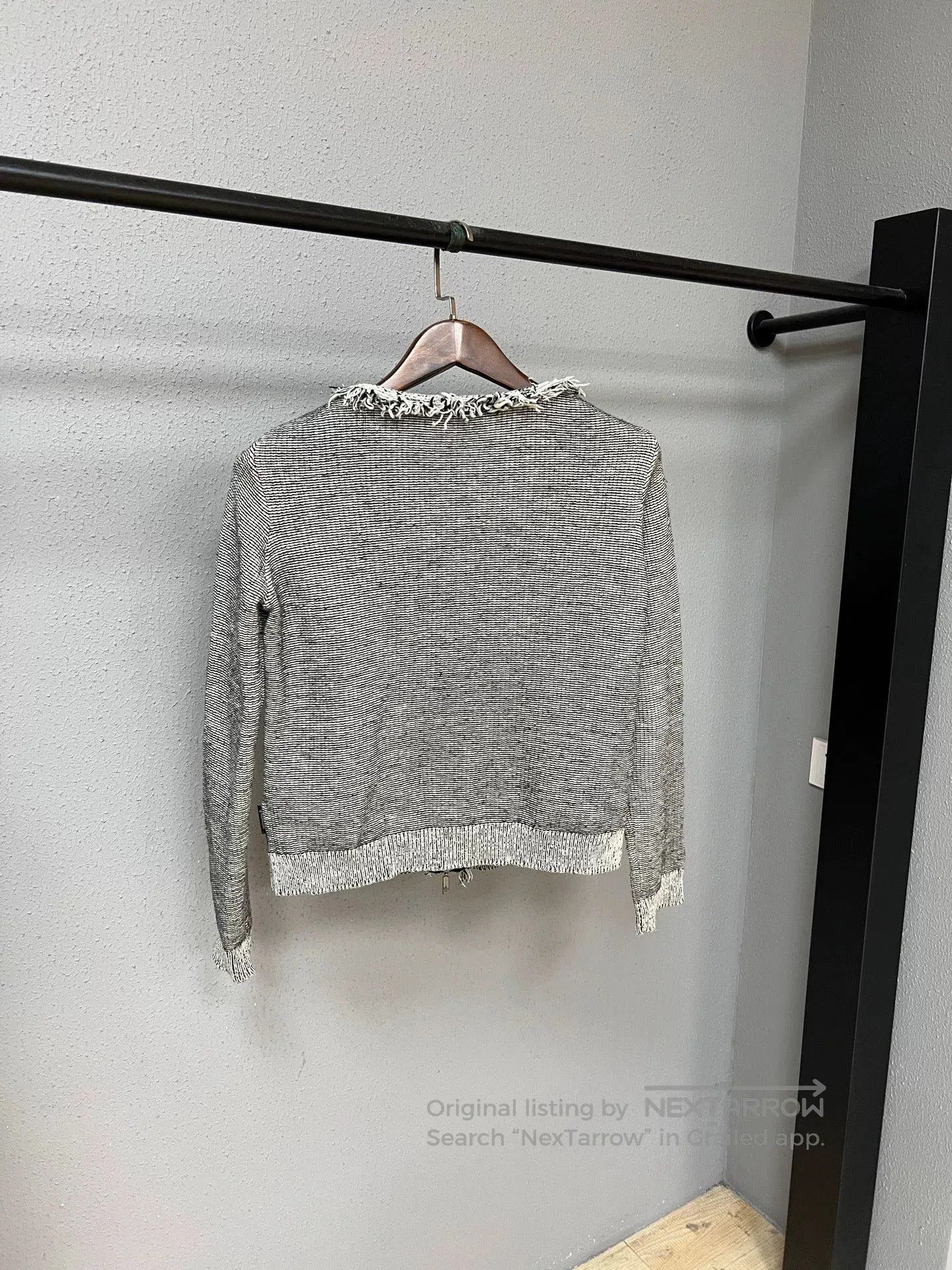 Moncler grey ruffled hem sweater by Moncler. Size S / US 4 / IT 40 - 2 Thumbnail