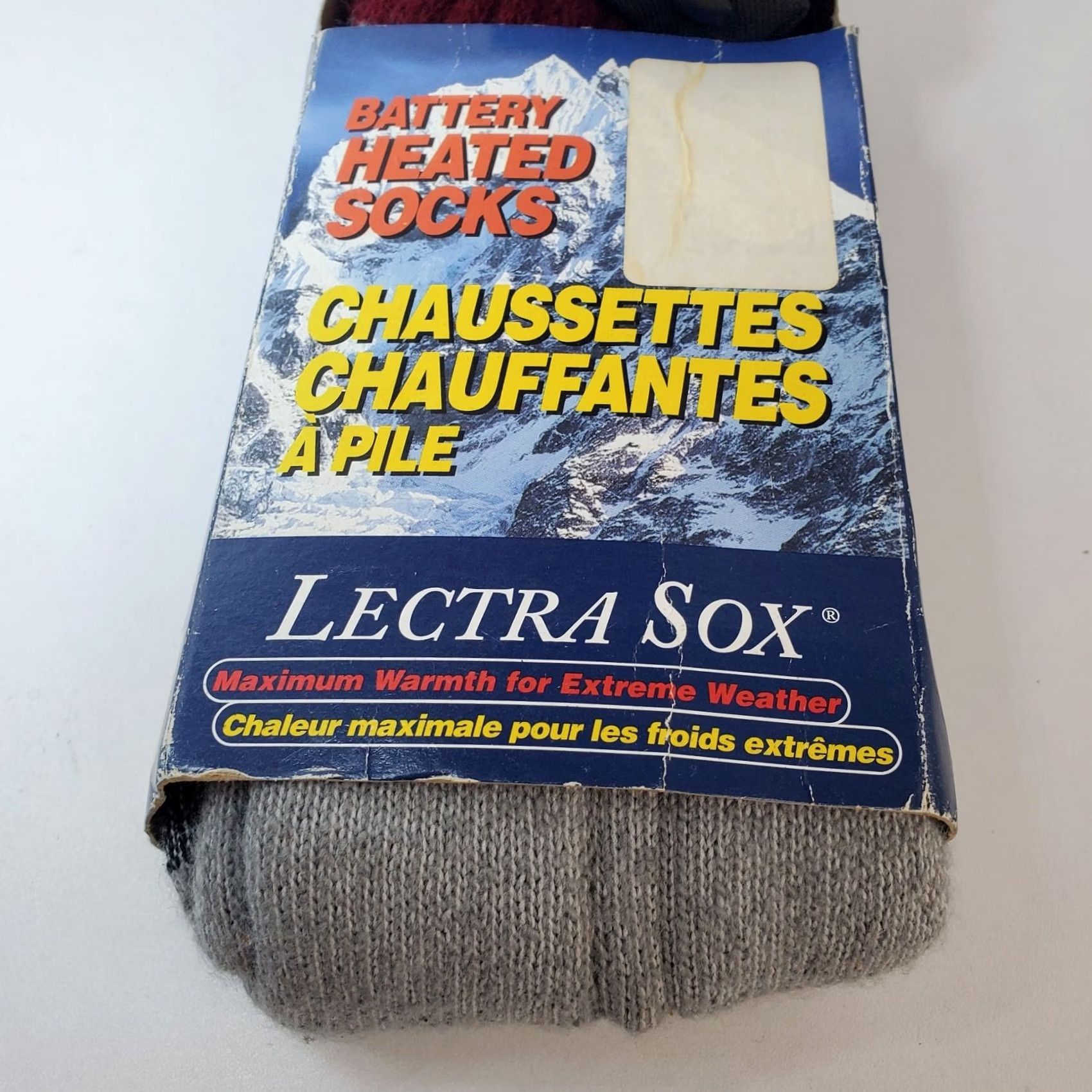 Vintage NEW Nordic Gear Lectra Sox Mens Sz Large Battery Heated Socks Gray Maroon Winter Size ONE SIZE - 3 Thumbnail