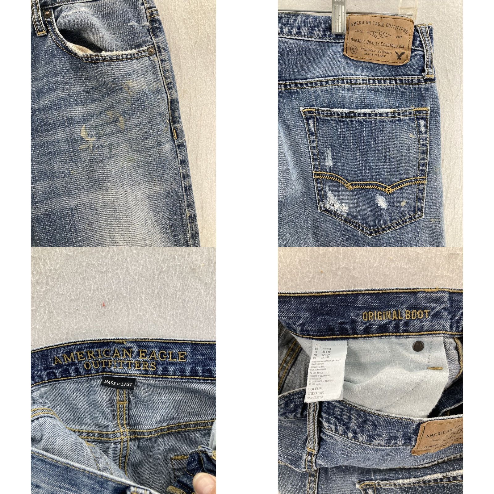 American Eagle Outfitters American Eagle Outfitters Jeans Mens 32 x 30 Denim Distressed Blue 5-Pocket Regular Straight Belt Loops USA Modern 90s Mens Size US 32 / EU 48 - 8 Thumbnail