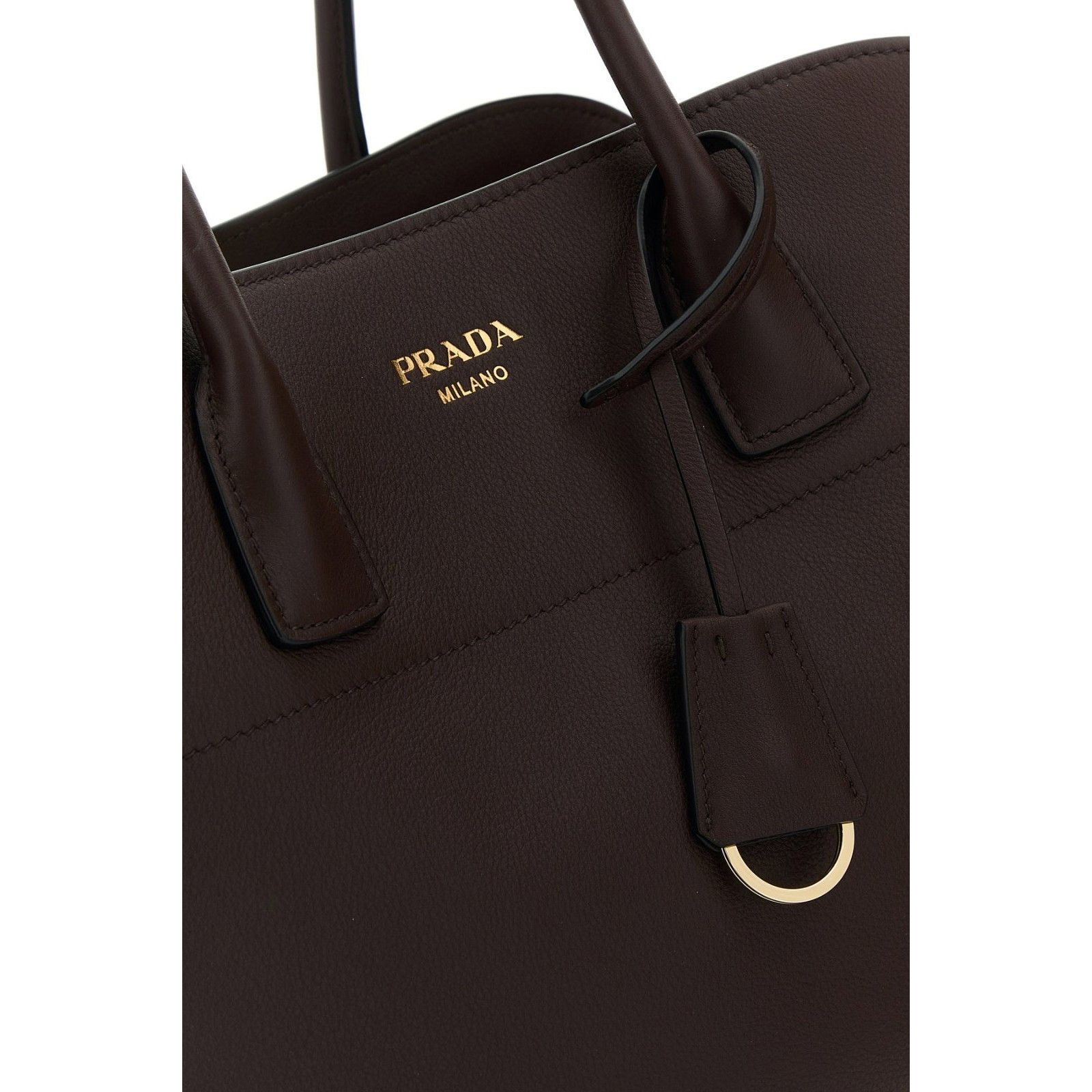 Prada PRADA Medium Aubergine Brown Leather Shopper Shoulder Bag Ne Size ONE SIZE - 4 Thumbnail
