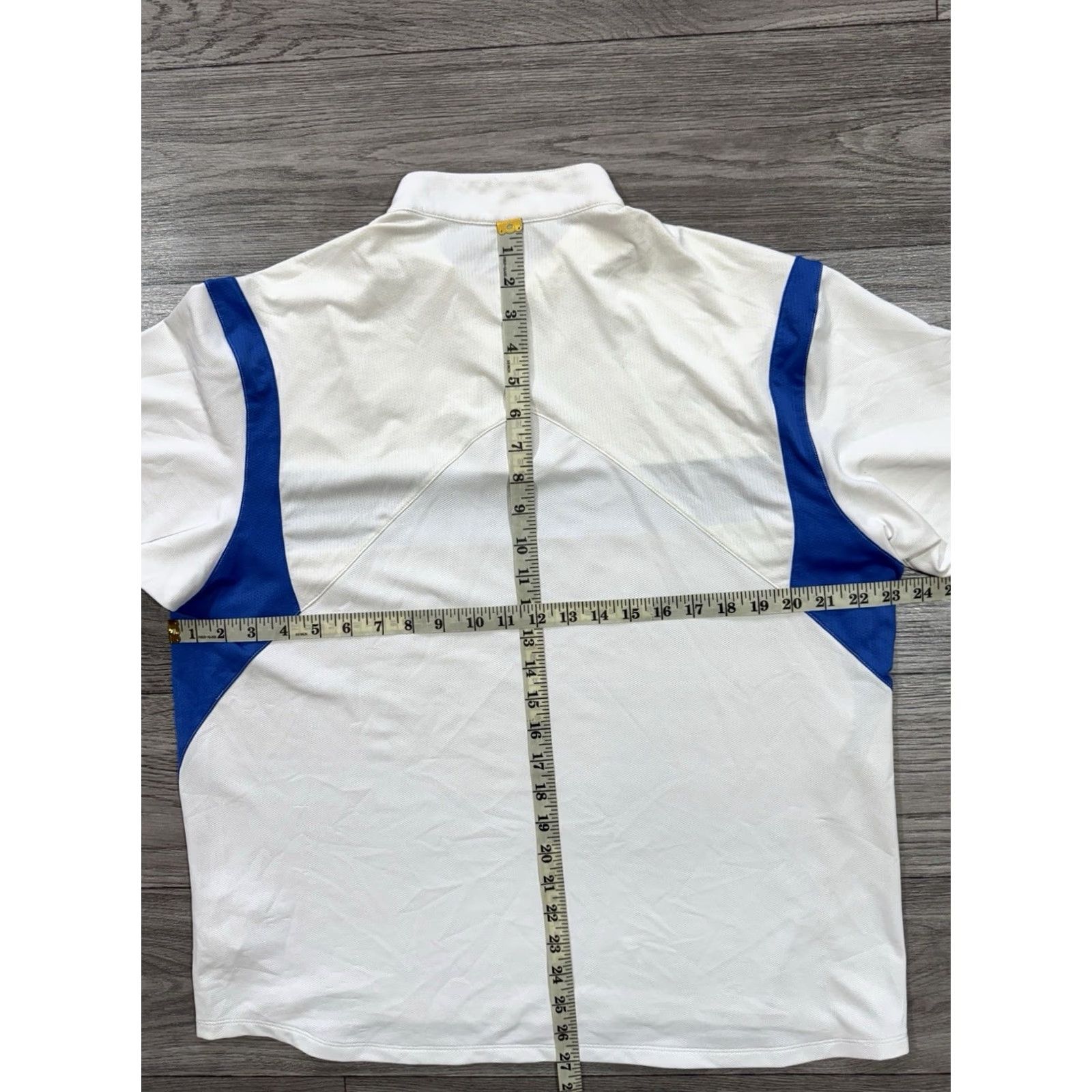Nike VINTAGE Nike Tennis Half Zip Shirt White Blue L Men's Shirts White 90s Agassi Style Nike Shirt Mens L Size US L / EU 52-54 / 3 - 3 Thumbnail