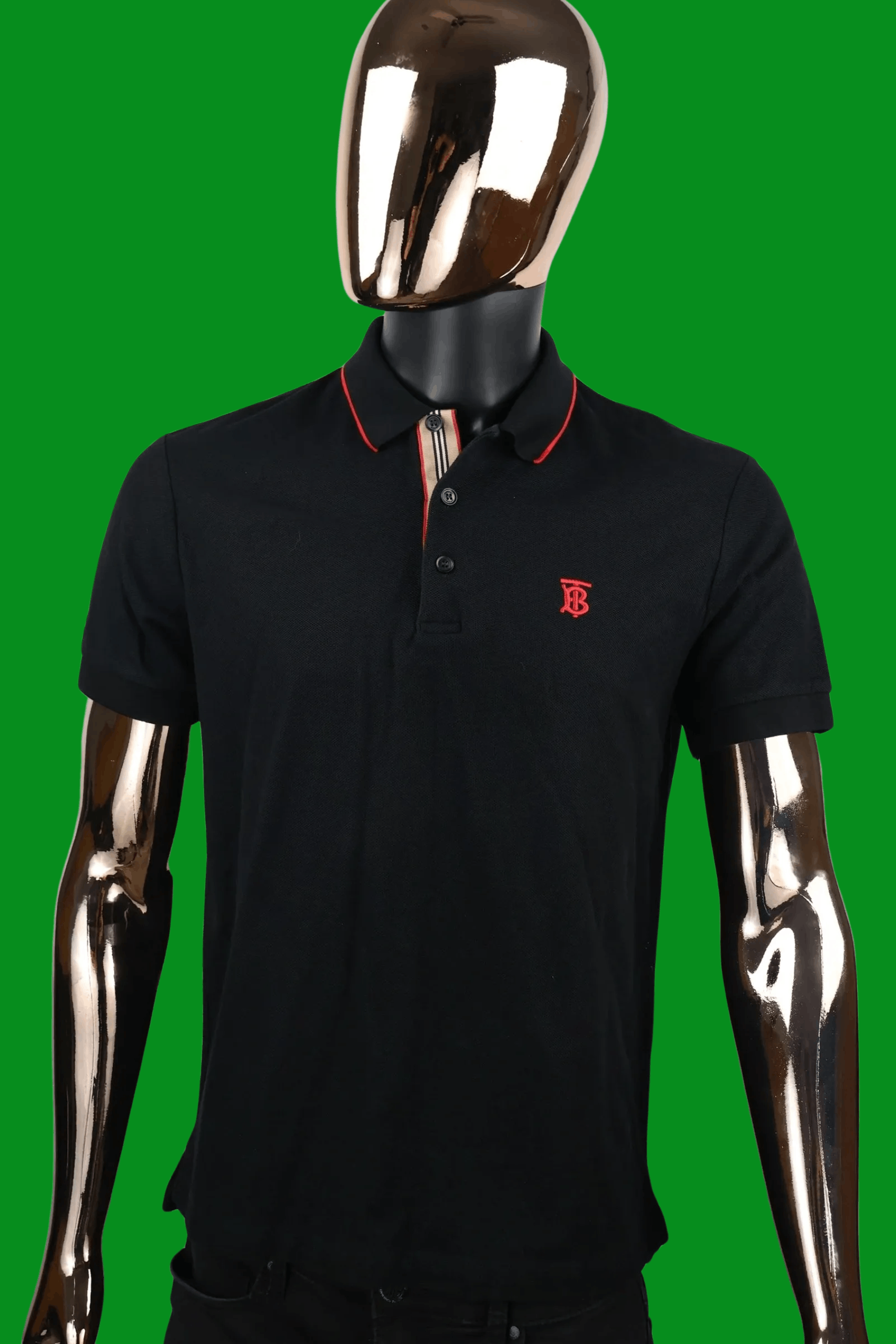 Burberry Pre-Owned Burberry TB Monogram Collar Polo Shirt SS22 Size US M / EU 48-50 / 2 - 1 Thumbnail