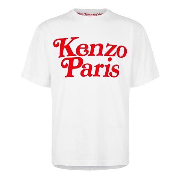 image of Kenzo O1G2R1Mq0424 T-Shirts In Off White & Red in Off White/Red, Men's (Size Small)