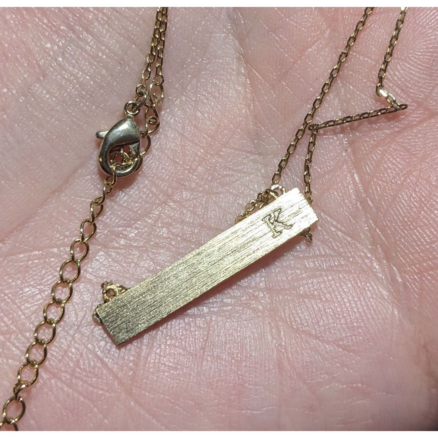 Other Gold Bar Necklace With Initial K Size ONE SIZE - 8 Thumbnail
