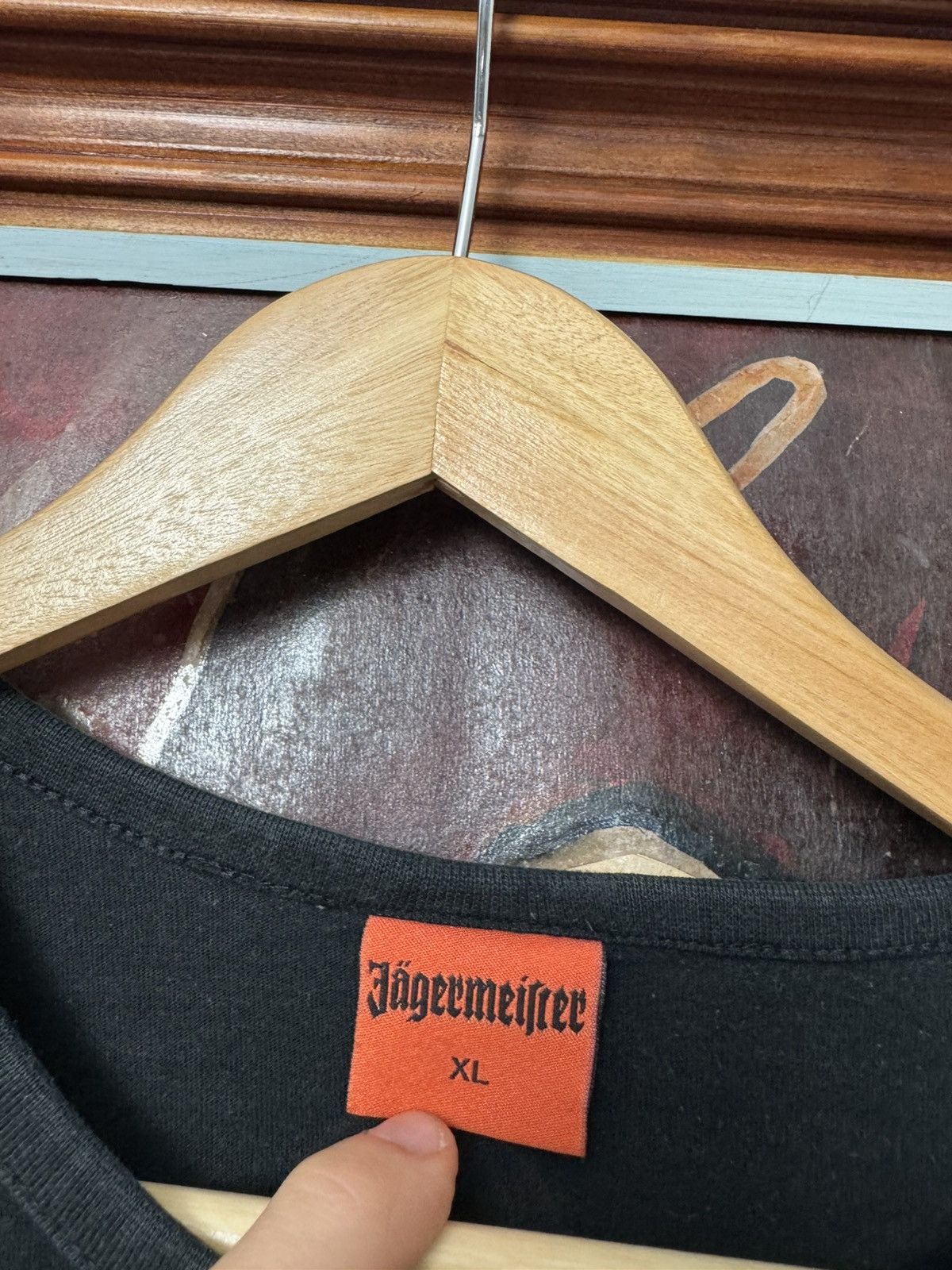 Jägermeister Avant Garde Logo Washed Black Y2k Vintage Tee