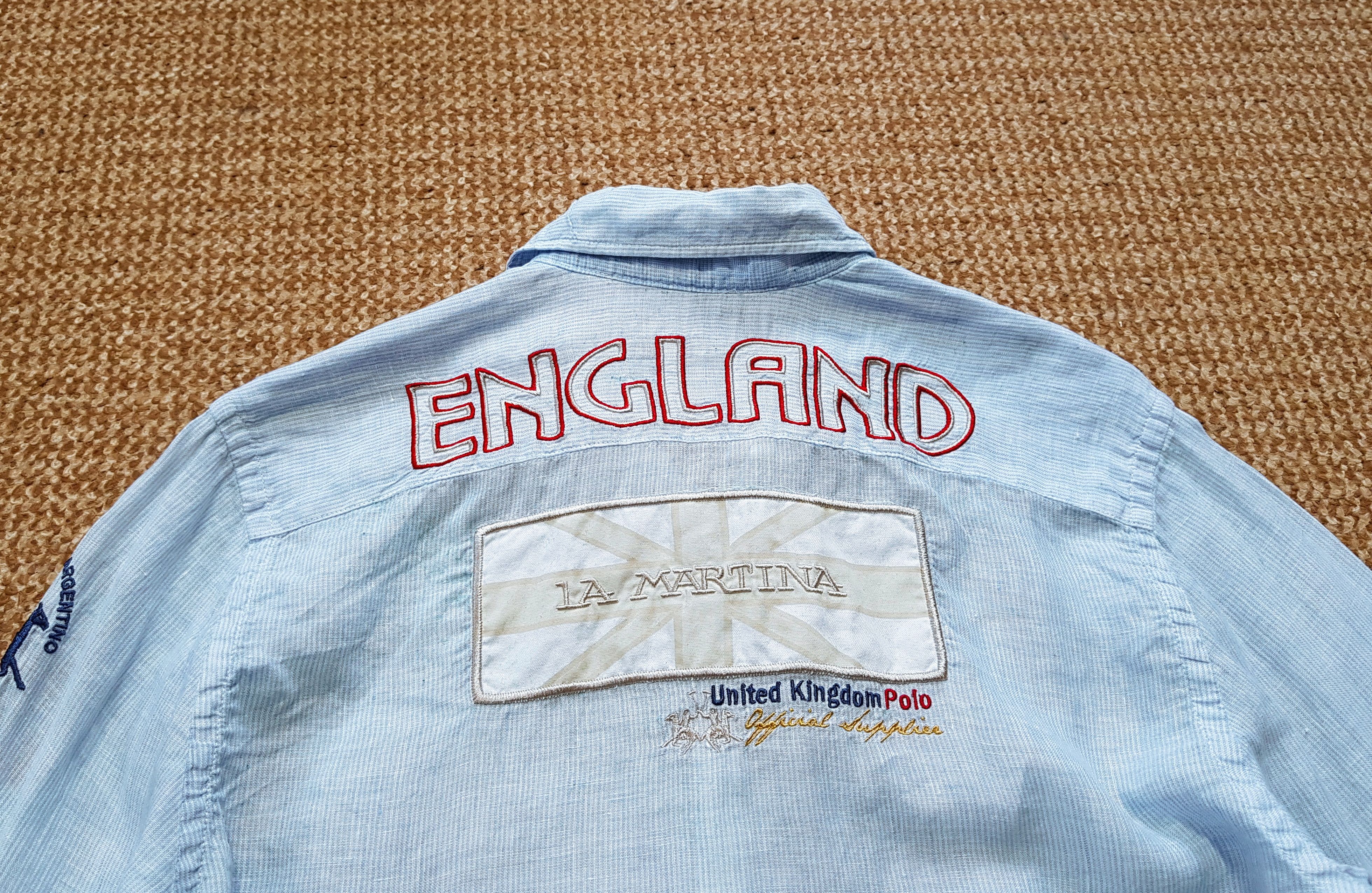 La Martina La Martina Linen Stripe England UK Polo Shirt Slim sz M Size US M / EU 48-50 / 2 - 3 Thumbnail