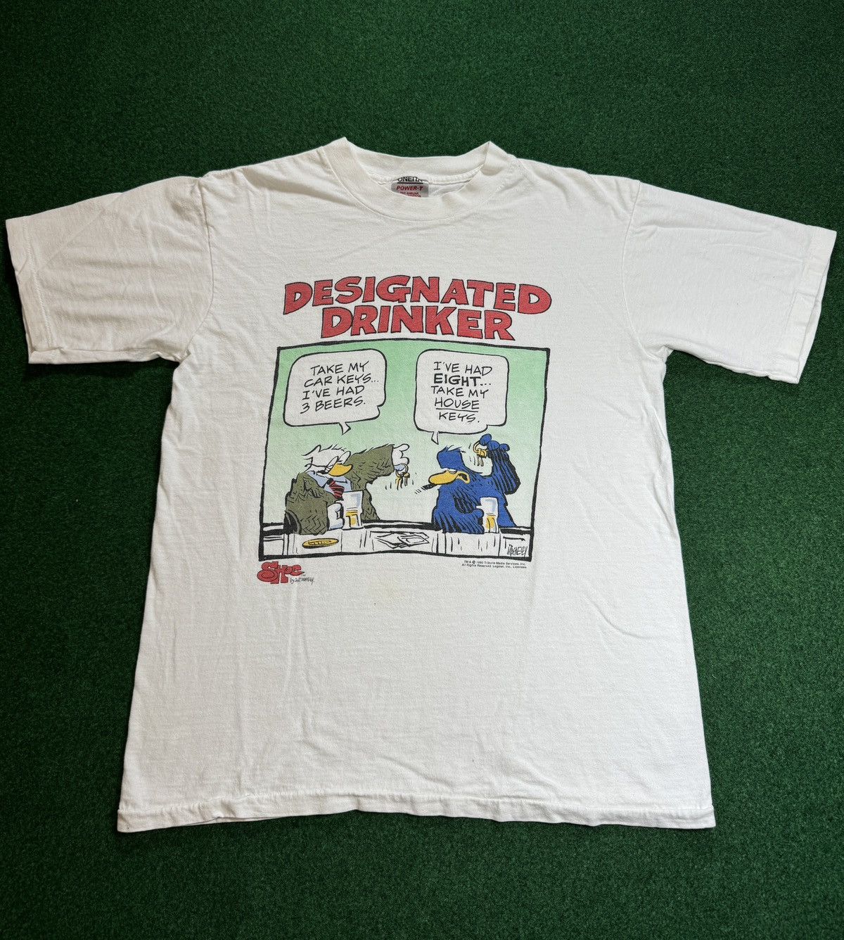 Vintage Shoe Comic Strip Designated Drinker Jeff Macnelly T Shirt Size US M / EU 48-50 / 2 - 1 Thumbnail