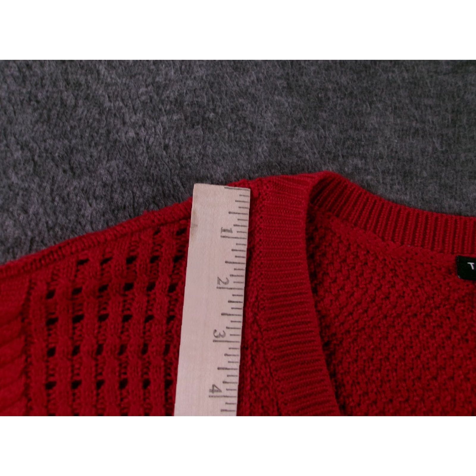 Torrid Torrid Sweater Womens 3 Red V Neck Cable Knit Openwork Pullover Plus Size Top Size XS / US 0-2 / IT 36-38 - 4 Thumbnail