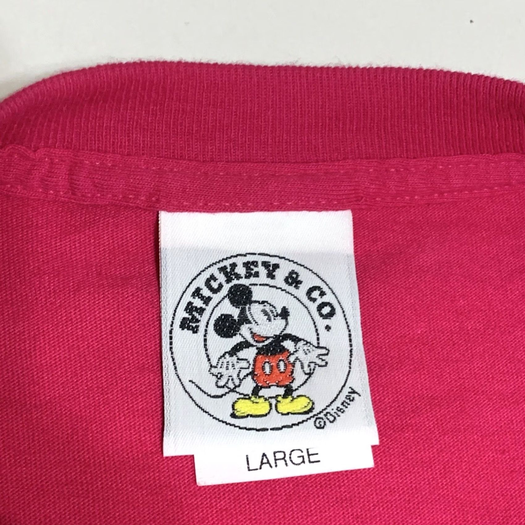 Mickey & Co. VINTAGE Mickey & Co Shirt Crew Neck Short Sleeve Embroidered Mickey Mouse Pink 90s Size L Mens USA Size US L / EU 52-54 / 3 - 7 Thumbnail