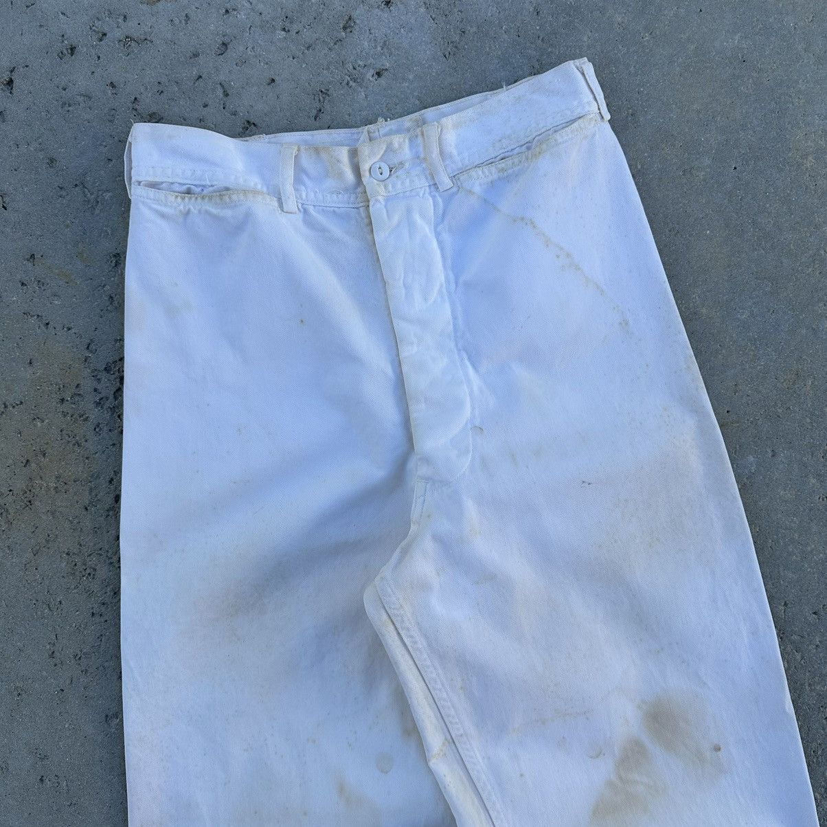 Other VTG 50’s Wide Leg Military Stencil White High Waist Trousers Size US 26 / EU 42 - 3 Thumbnail