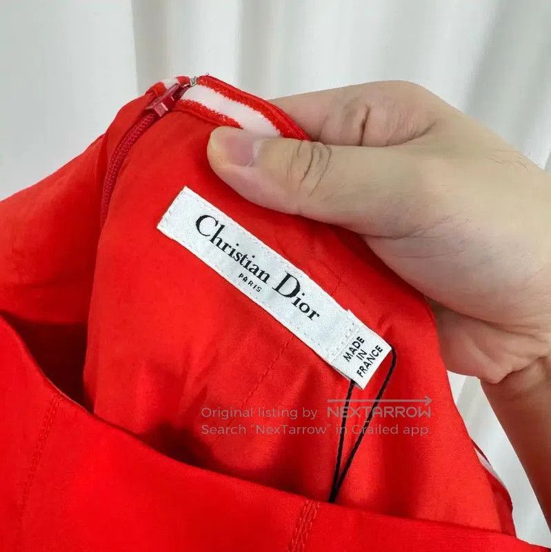 Dior Dior Red Cotton Blend Midi Summer Dress . Size S / US 4 / IT 40 - 6 Thumbnail