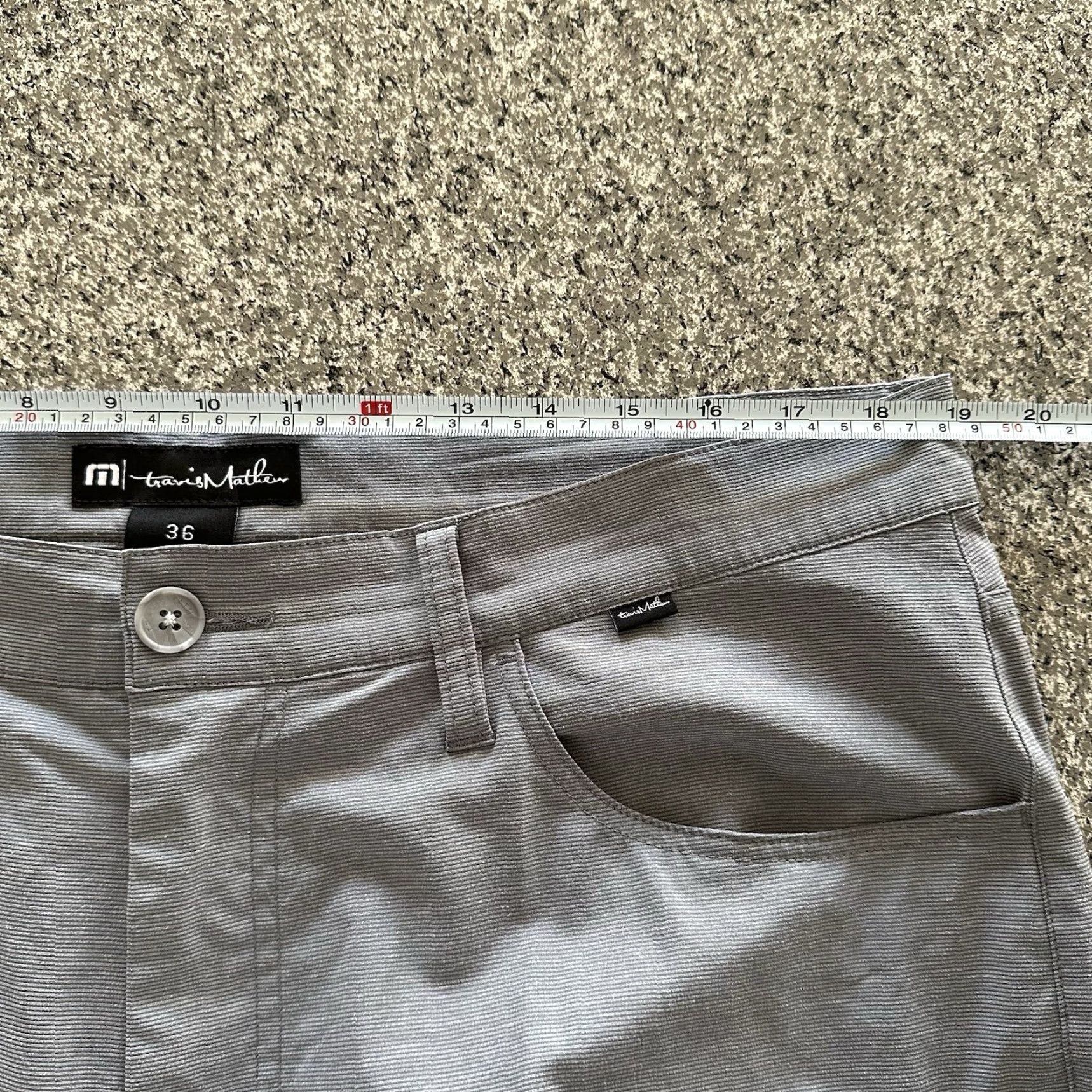 TravisMathew Travis Mathew Pants Mens 36x28 Chino Flat Front Gray Stretch 78928 Size US 36 / EU 52 - 7 Thumbnail