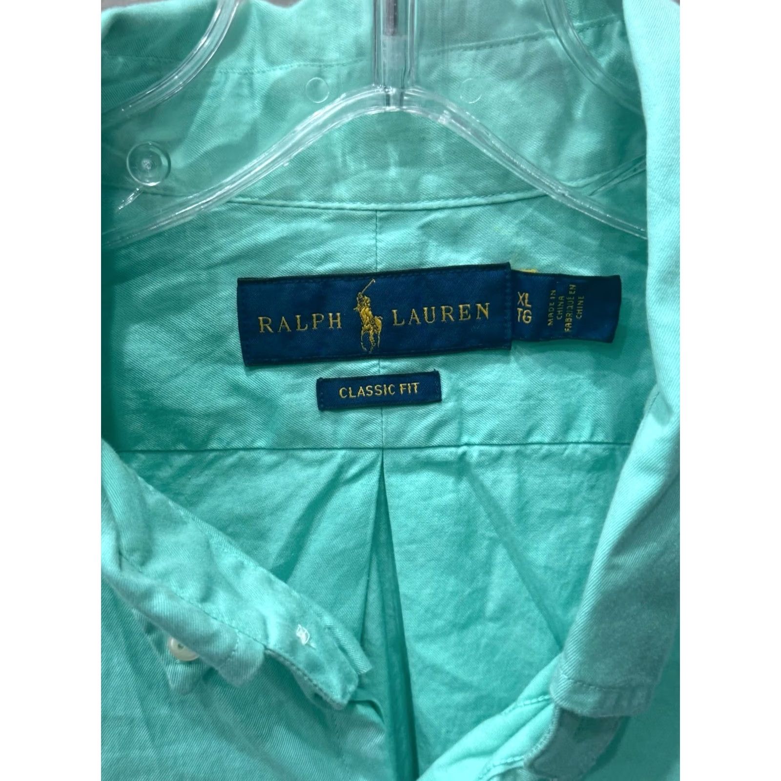 Ralph Lauren Ralph Lauren LONG SLEEVE SHIRT XL Mens Aqua Green Multicolor 17.5 x 36/37 Size US XL / EU 56 / 4 - 7 Thumbnail