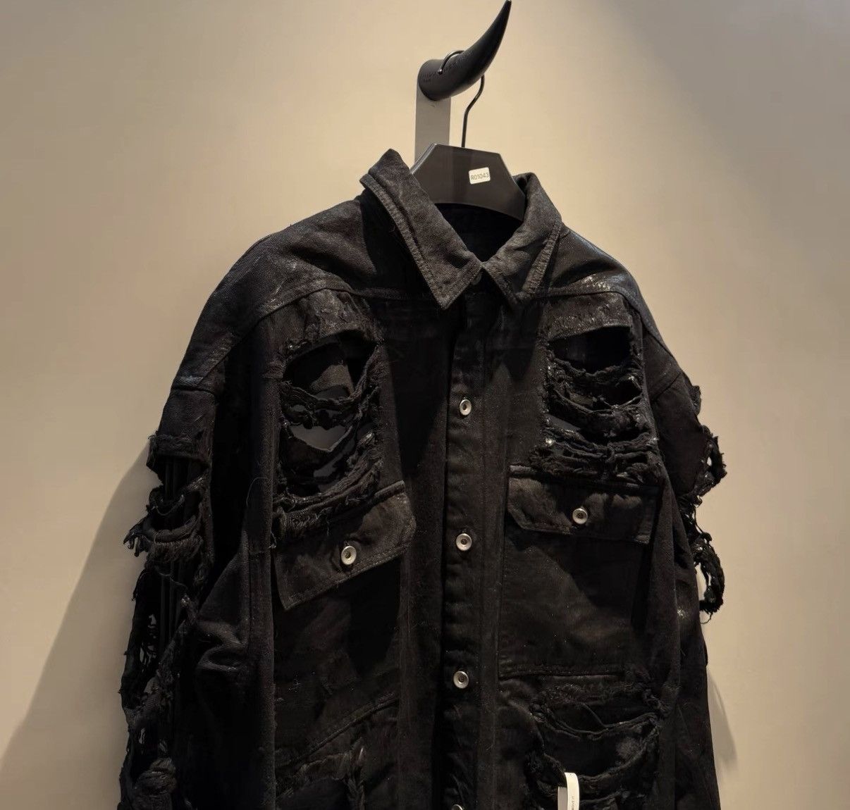 Rick Owens Rick Owens DRKSHDW Waxed Destroyed Jacket Size US S / EU 44-46 / 1 - 2 Thumbnail