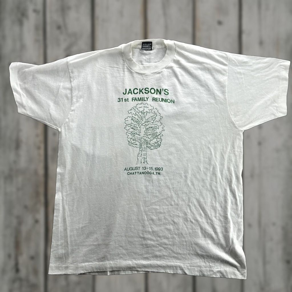 Fruit Of The Loom VINTAGE Jacksons Family Reunion Shirt Mens XL White 1993 90s USA Shirt Size US XL / EU 56 / 4 - 1 Thumbnail