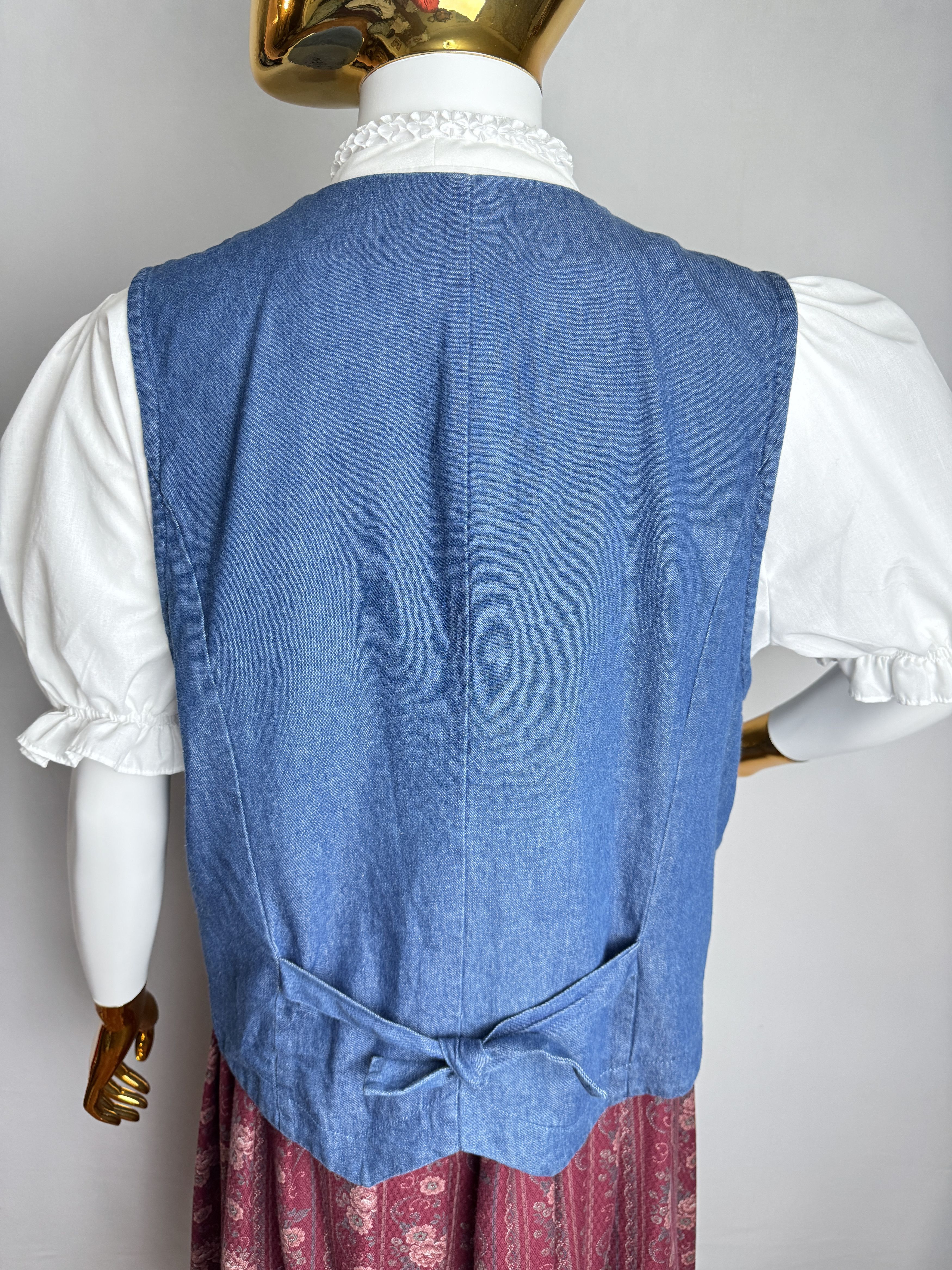 Handmade × Other × Vintage TOGETHER vintage women’s lace denim vest Size L / US 10 / IT 46 - 4 Thumbnail