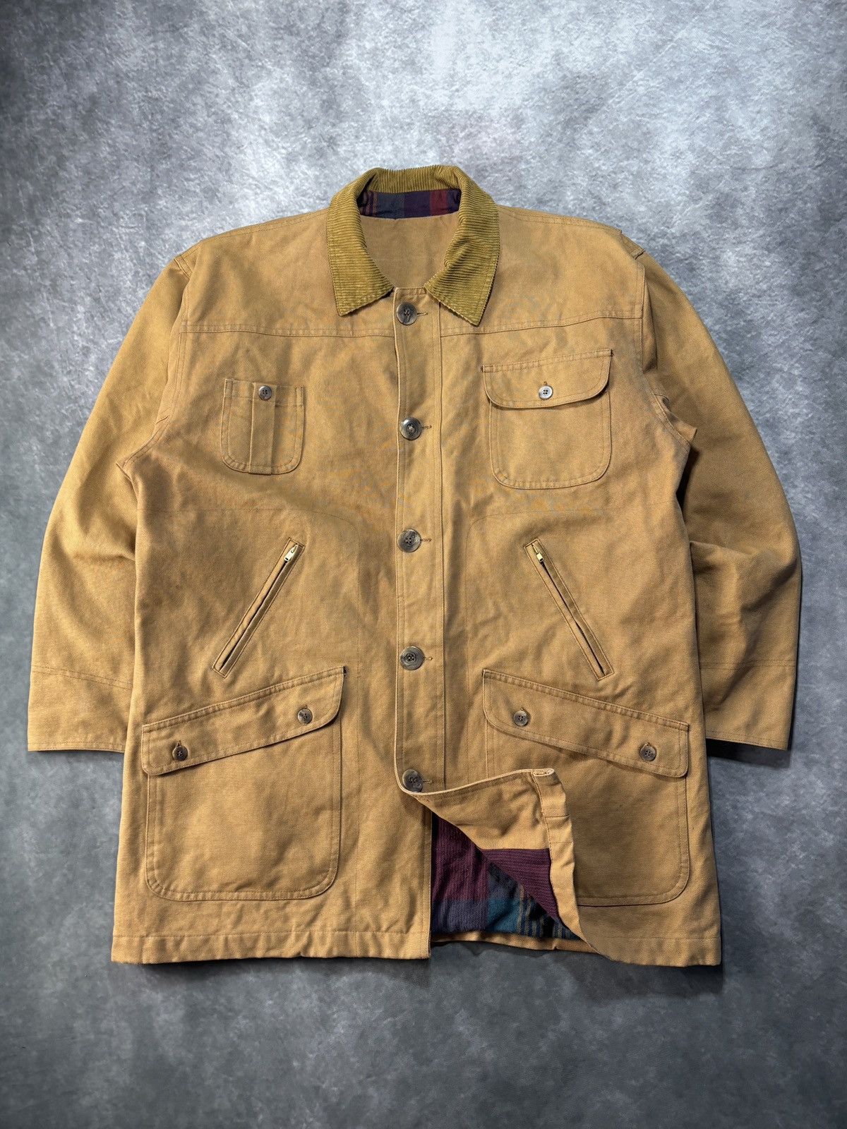 Vintage Vintage Canvas Hunting Jacket Lined Chore Coat Winter Workw Size US XL / EU 56 / 4 - 3 Thumbnail