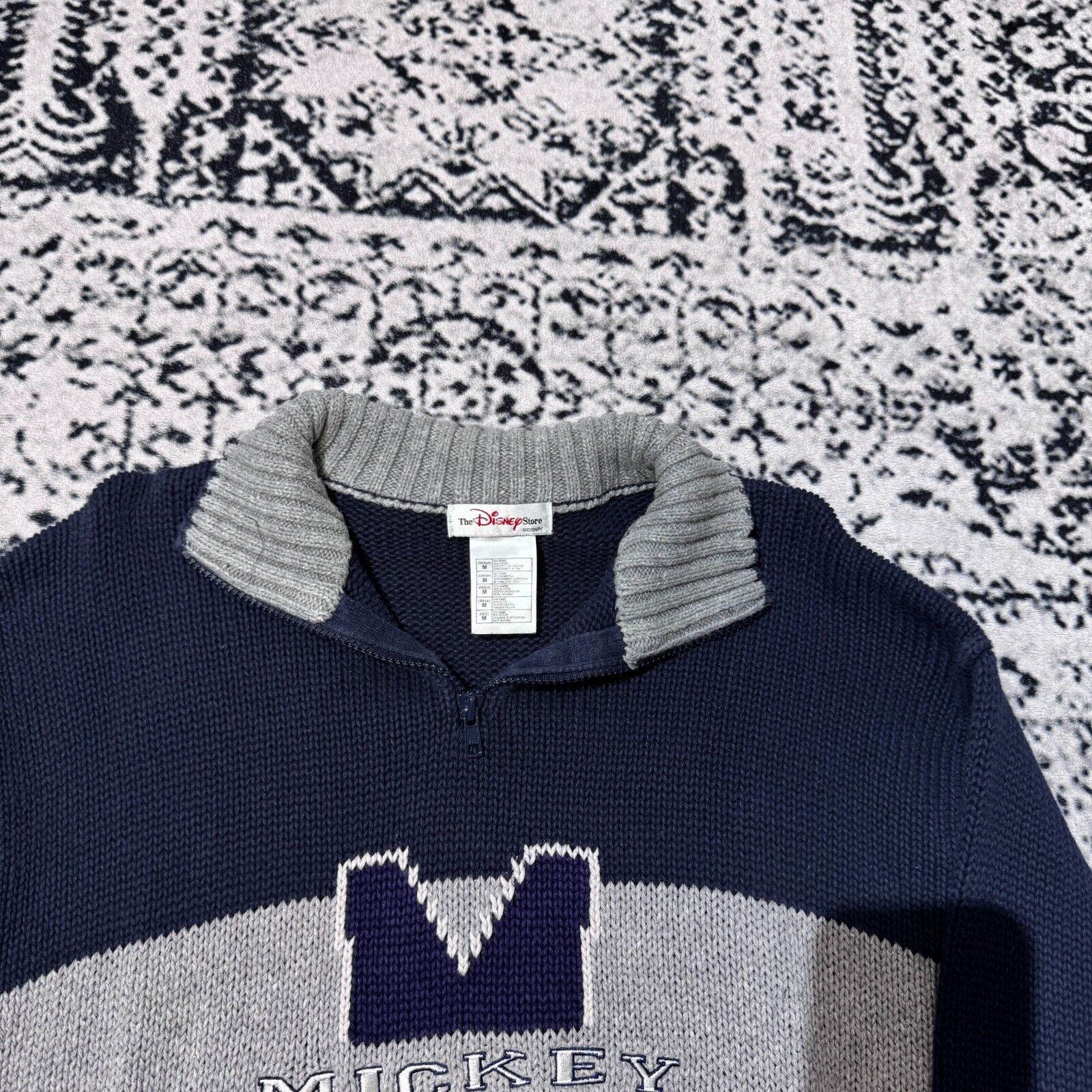 Disney × Vintage Vintage Disney Navy Cotton Halfzip Sweater Size L Y2K 90s Size US L / EU 52-54 / 3 - 10 Thumbnail