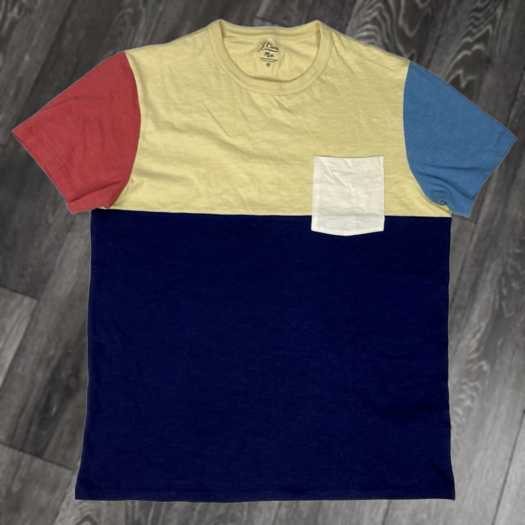 J.Crew J.CREW T-Shirt Shirt Crew Neck Multicolor Colorblock Pocket Men Medium Slub Cotton Short Sleeve AX586 Size US M / EU 48-50 / 2 - 1 Thumbnail