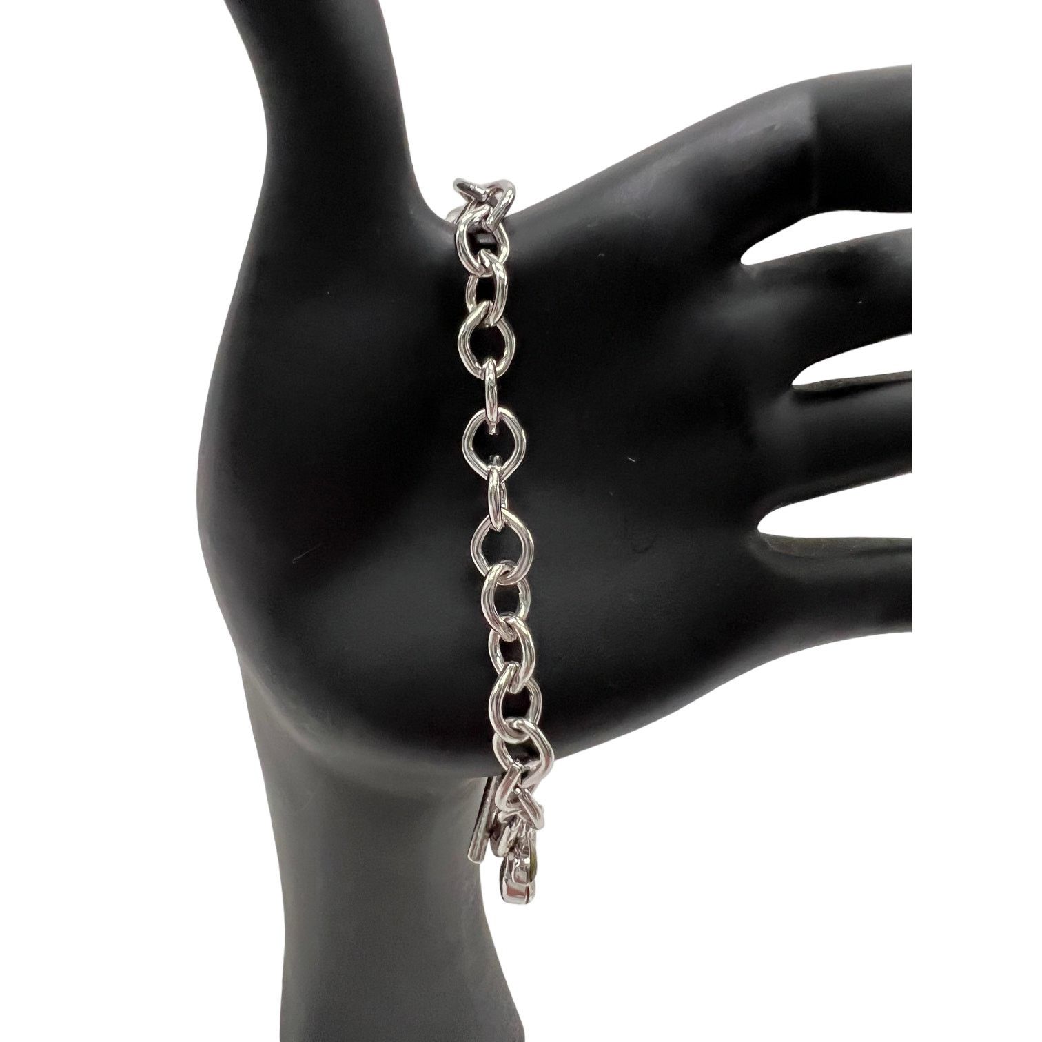 Other Simple Silver Metal Link Chain Bracelet with Cherry Charm Size ONE SIZE - 1 Thumbnail