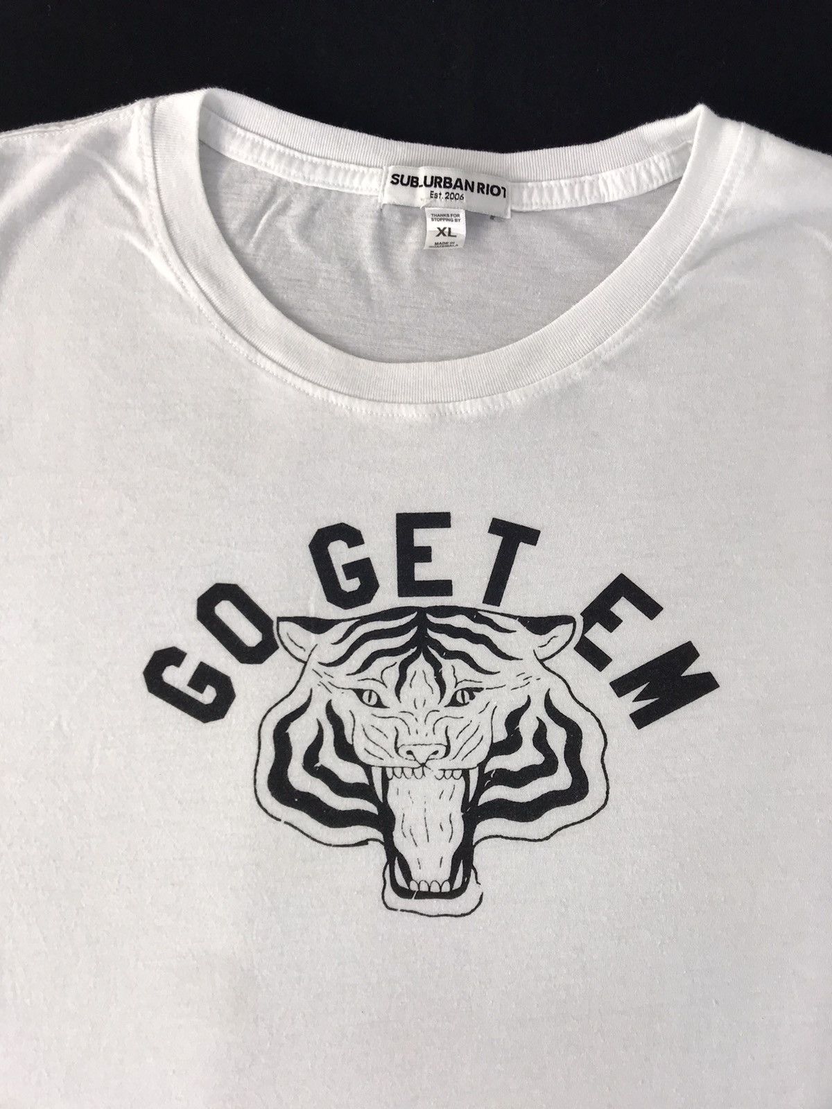 Designer Sub Urban Riot Go Get Em Big Tiger Head Printed Tee Size XL / US 12-14 / IT 48-50 - 4 Thumbnail