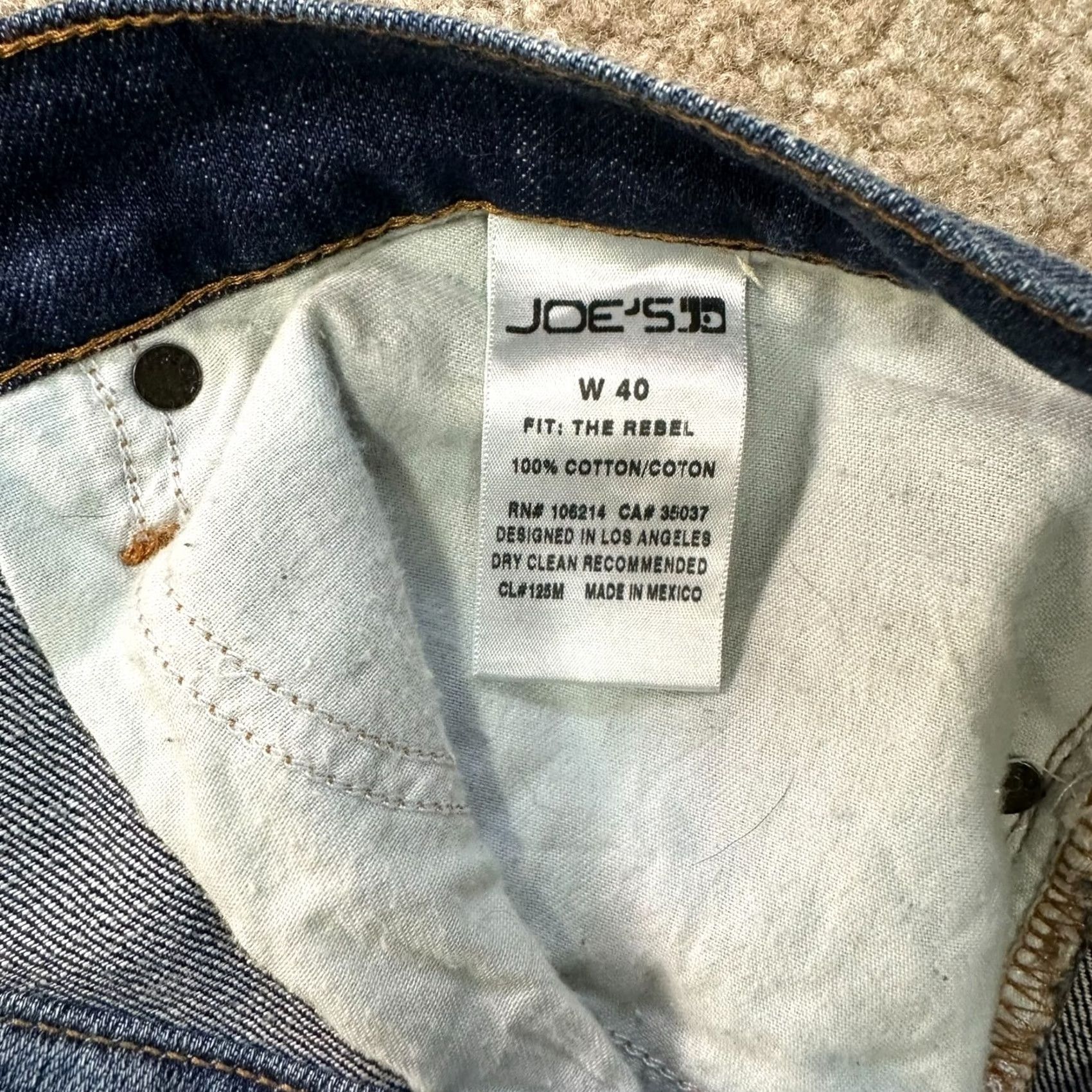 Vintage Joe's Jeans The Rebel Straight Leg Jeans Men 40x34 Blue Denim Jeans Regular Distressed 5-Pocket Denim Wash Dark Comfort Stretch N/A Size US 40 / EU 56 - 4 Thumbnail